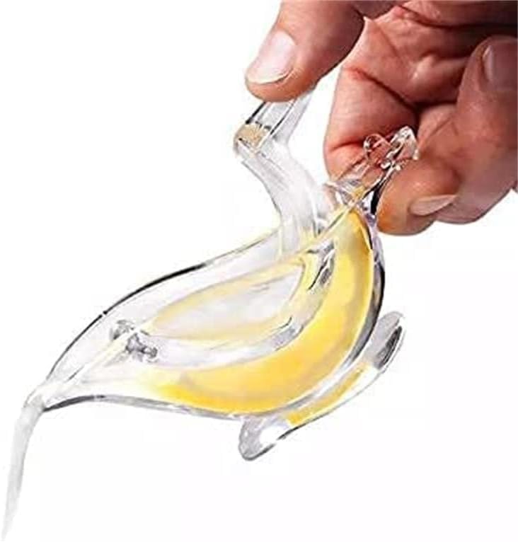 New Acrylic Manual Lemon Slice Squeezer, Portable Transparent Fruit Juicer, Elegance Bird Shape, Hand Juicer for Orange Lemon Lime Pomegranate (4Pcs) (8Pack)