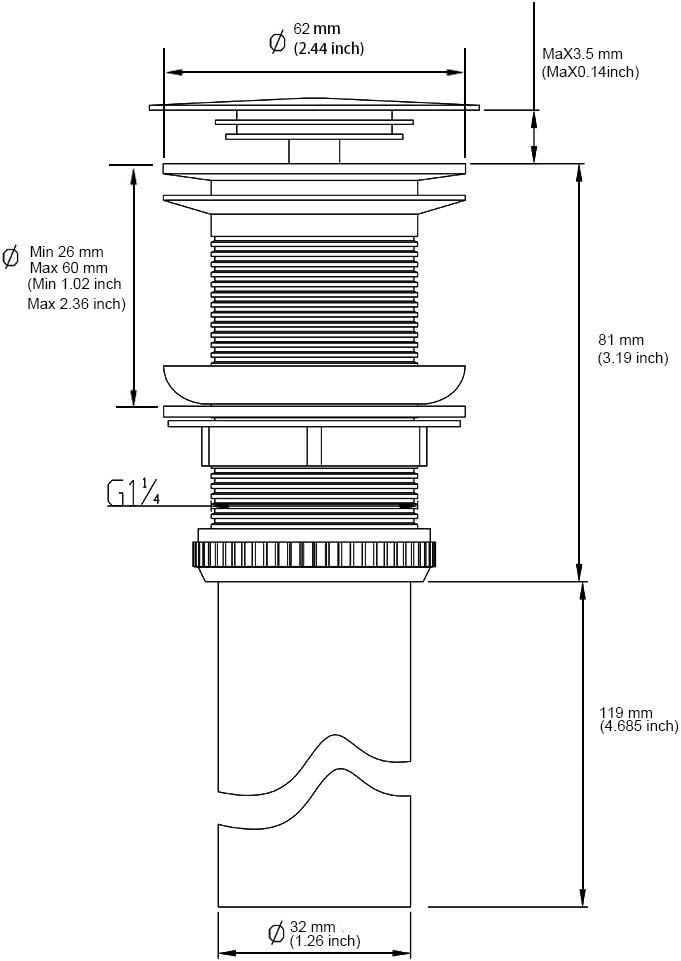 Gold Lavatory Faucet Sink Drain Stopper Without Overflow, Vanity Bathroom Vessel Pop up Sink Drain