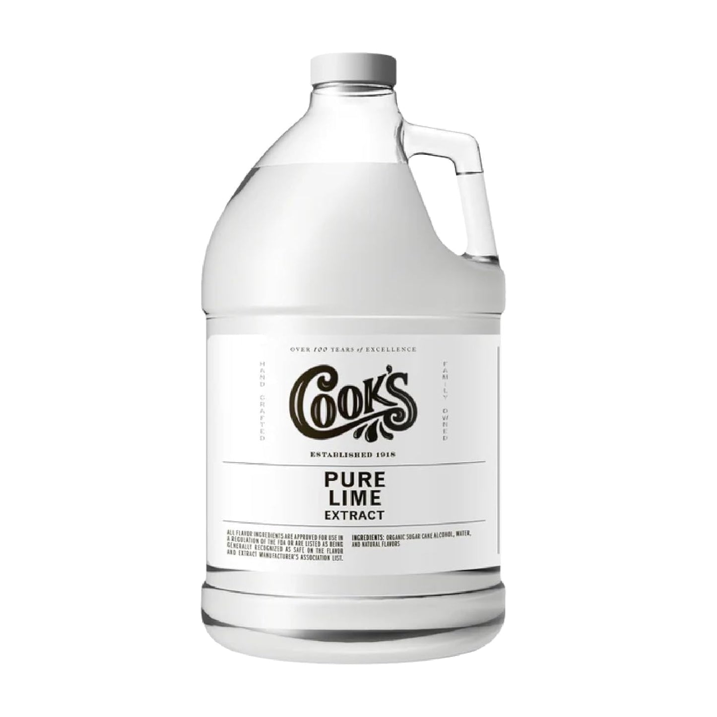 Cook's, Pure Lime Extract for Ice Cream, Baking, Salad Dressing, Beverages, 128 Ounces (1 Gallon)