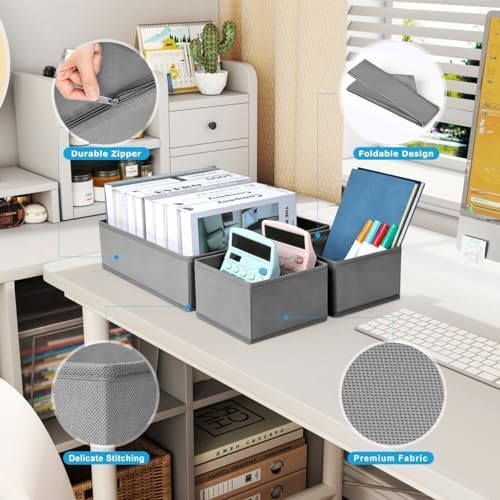 DIMJ Drawer Organizer Clothes, 24 Pack Dresser Organizer, Foldable Closet Organizers and Storage, Fabric Dresser Drawer Organizers, Drawer Dividers for Nursery, Baby Clothes, Underwears, Sock