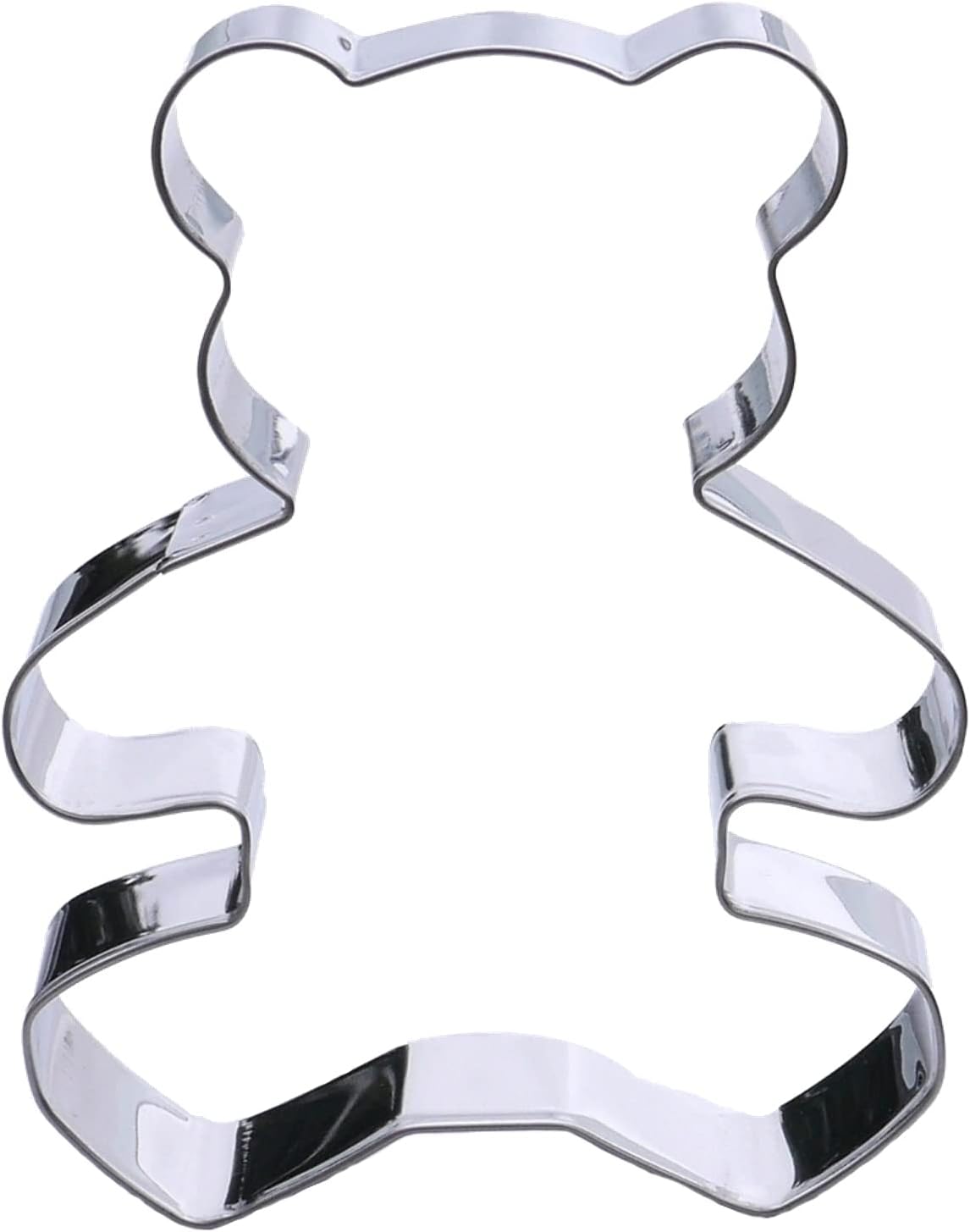 Teddy Bear Cookie Cutter – Sharp & Secure Stainless Steel Cooking Utensils – A Fun Fit for Sandwiches, Pancakes & Fruits – Dishwasher-Safe Bakery Supplies by Sweet Cookie Crumbs (4.0” T x 3.1” W)