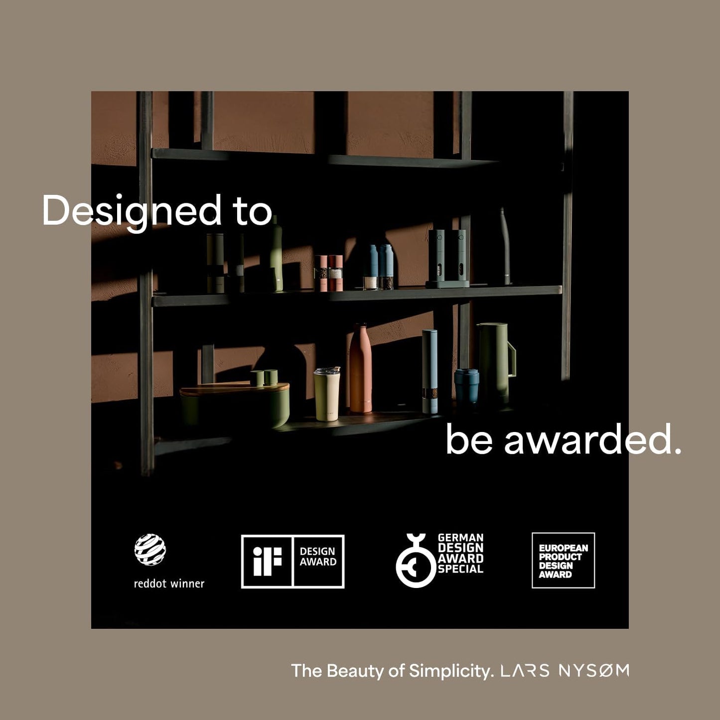 LARS NYSØM Salt and Pepper Grinder Set Manual, Stainless Steel Salt and Pepper Mills with Adjustable Ceramic Grinder I Design Spice Shakers (Carbon Black)