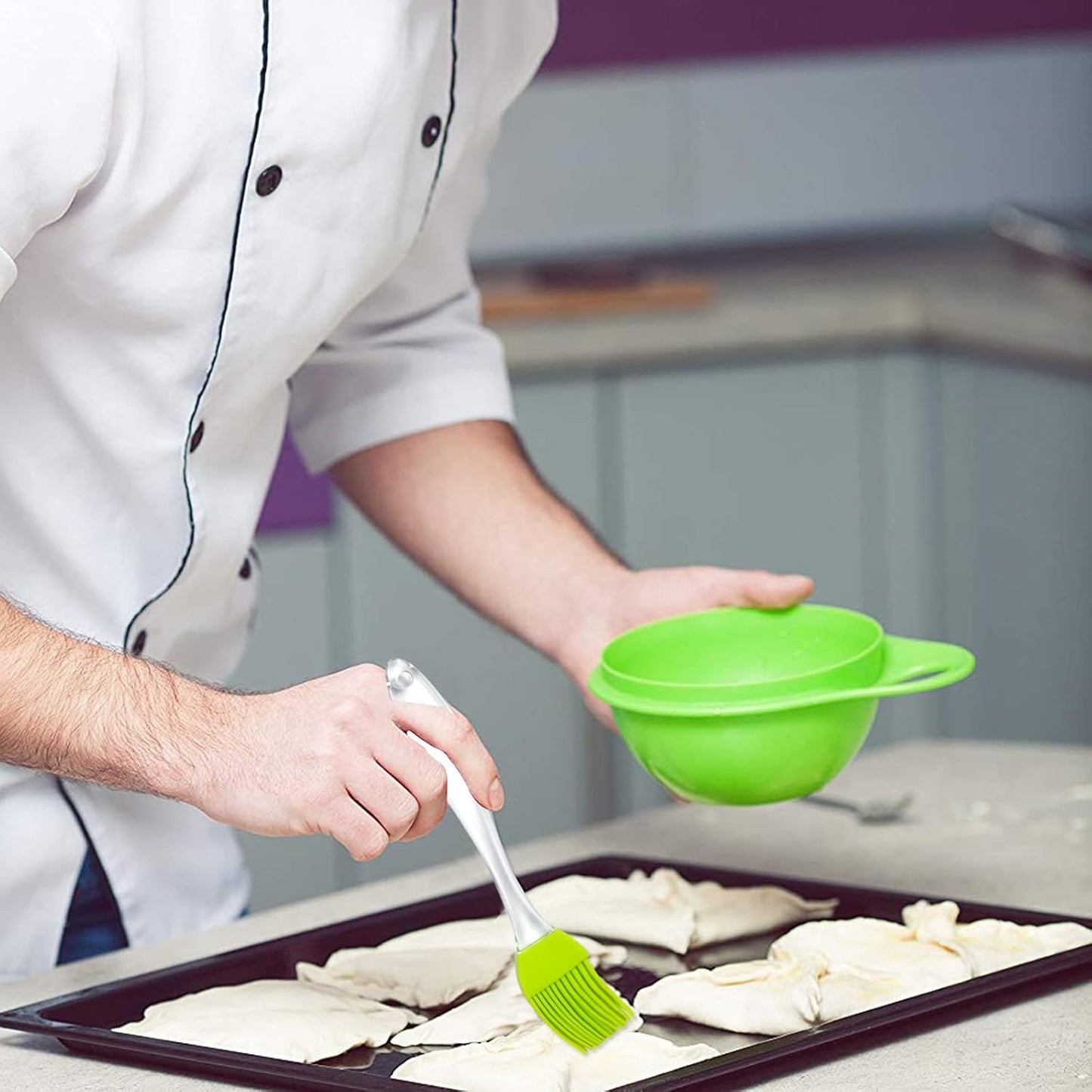 Pastry Brush, Basting Brush,Basting Brush for Cooking,Heat Resistant Silicone Brush for Kitchen BBQ Grill Barbecue Baking