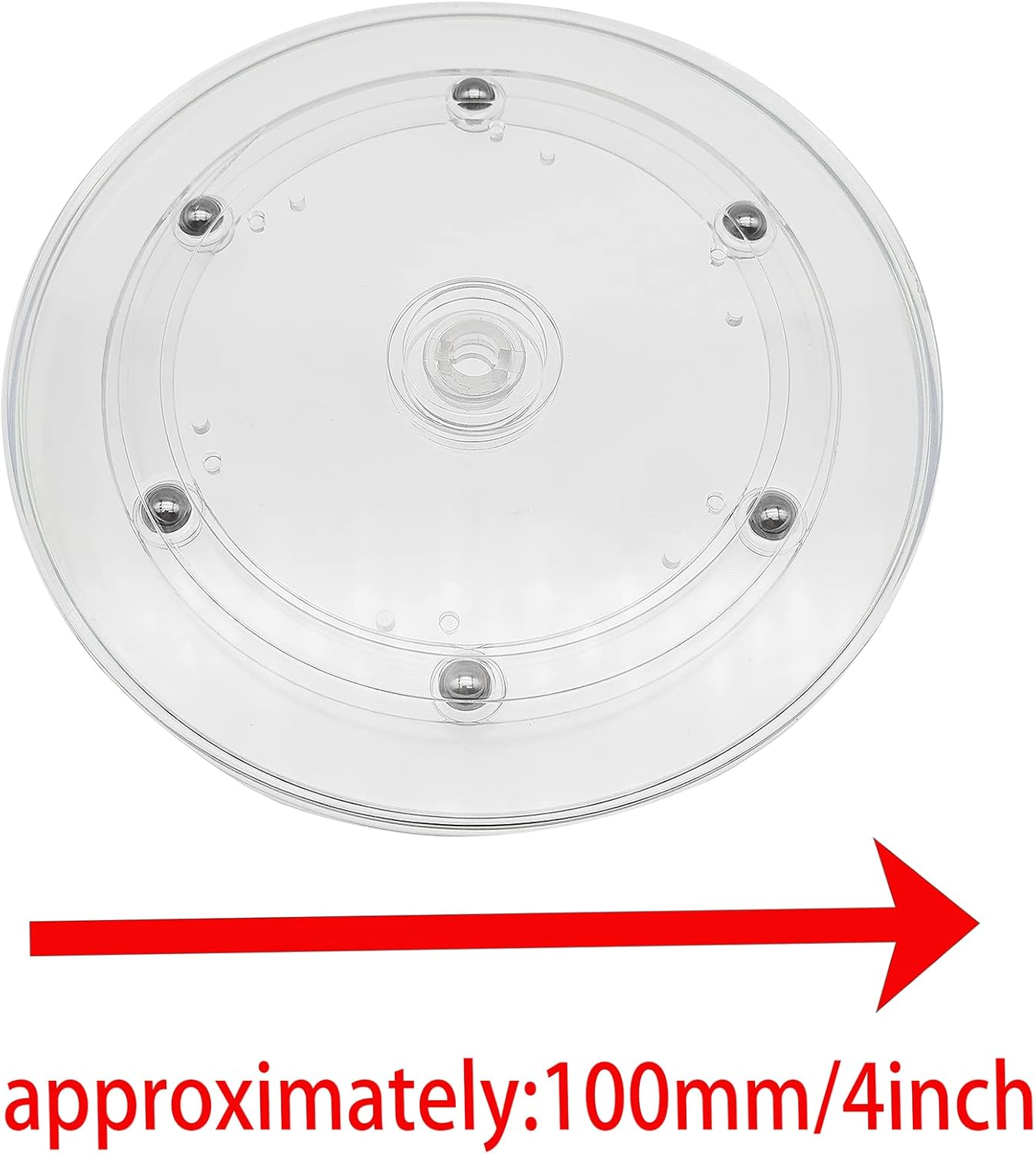 2 Pack 4" Lazy Susan Turntables Acrylic Ball Bearing 360 Degree Rotating Tray for Spice Rack Table Cake Kitchen Pantry Decorating (Transparent)