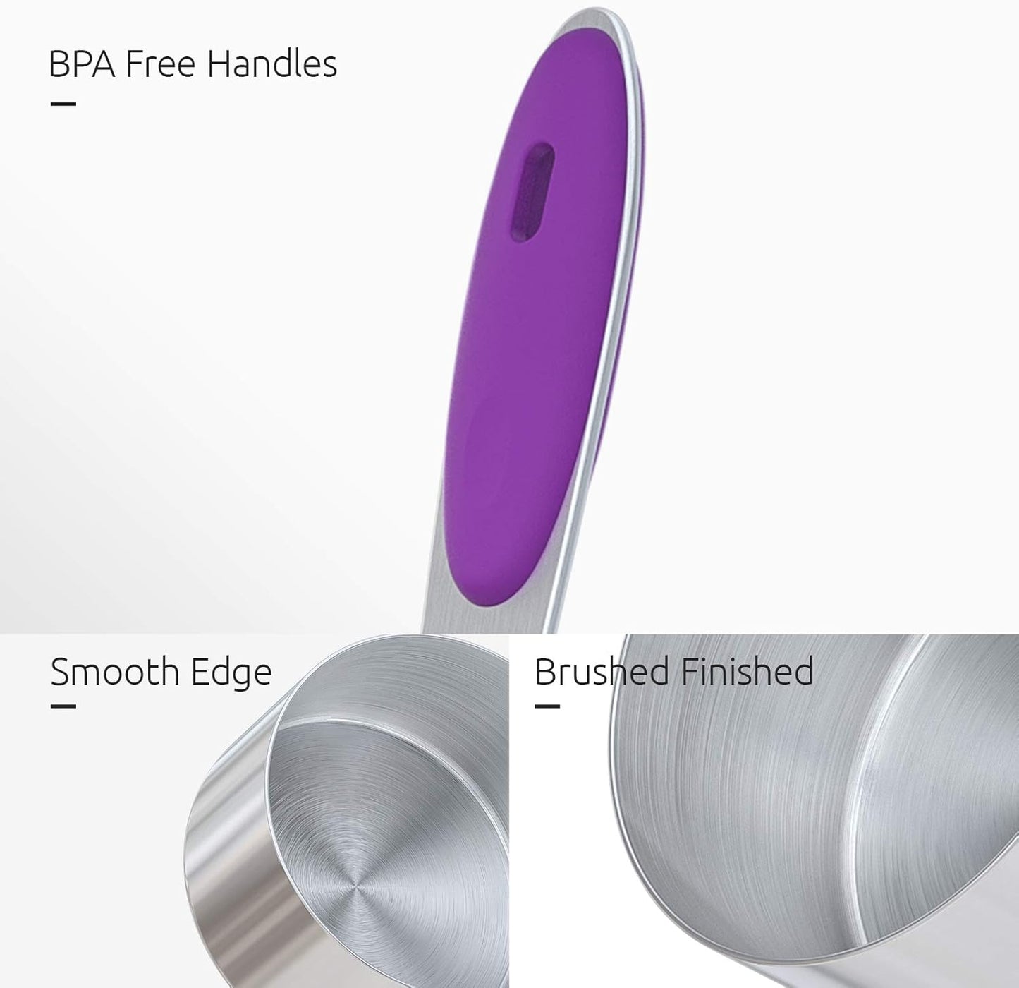 U-Taste 10 Piece Measuring Cups and Spoons Set in 18/8 Stainless Steel (Purple)