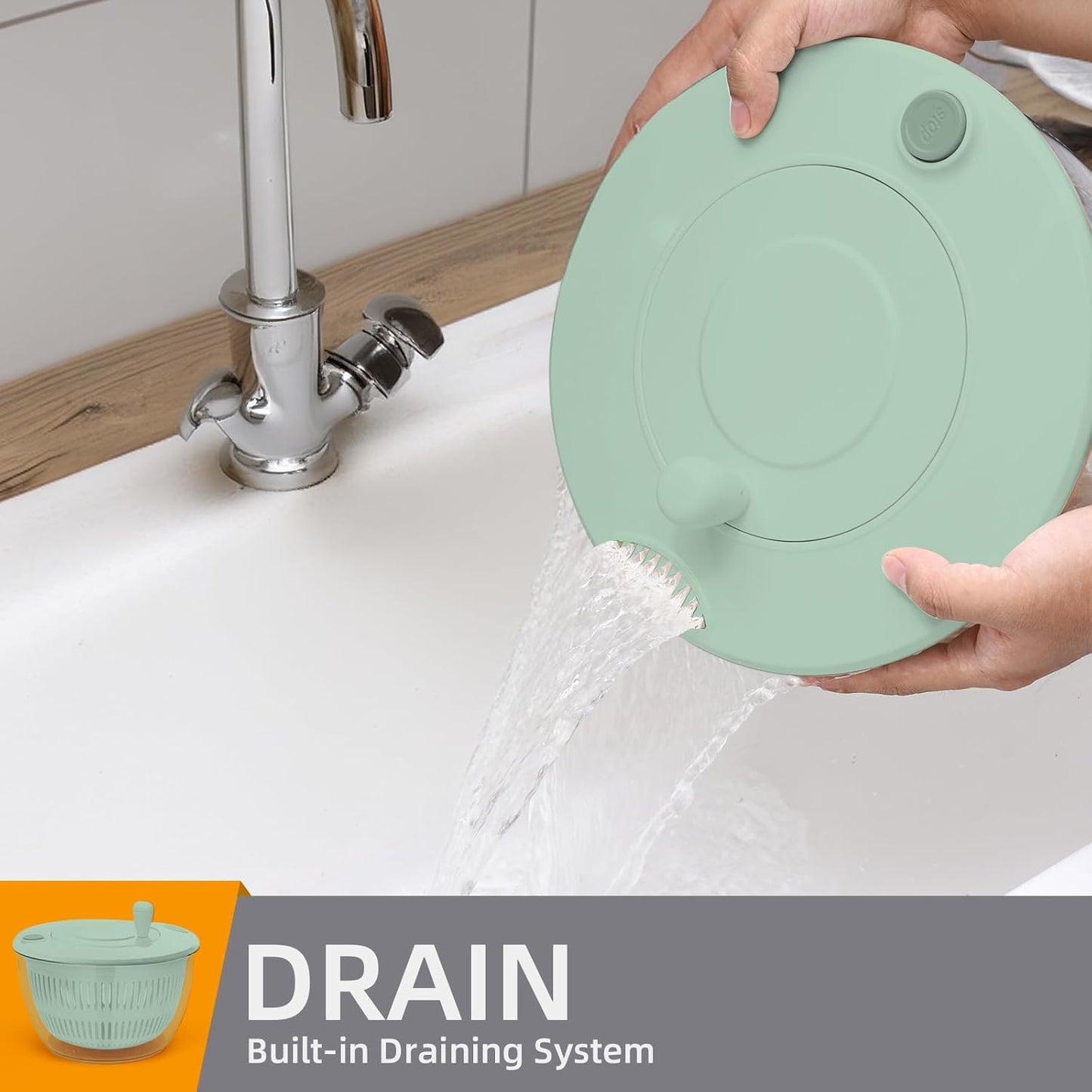 Salad Lettuce Spinner,Fruit Washing Bowl with Strainer,Vegetables Fruit Washer,5.3Qt Large Salad Spinner