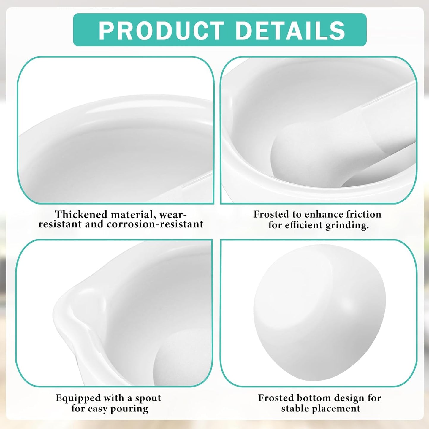 2 Sets Mini Porcelain Mortar and Pestle Set Porcelain Herb Grinder Crusher Grinding Bowl Kitchen Mixing Grinding Bowl with 2 Pieces Brushes for Seasonings, Sesame, Herbs, Medicine (80 mm)