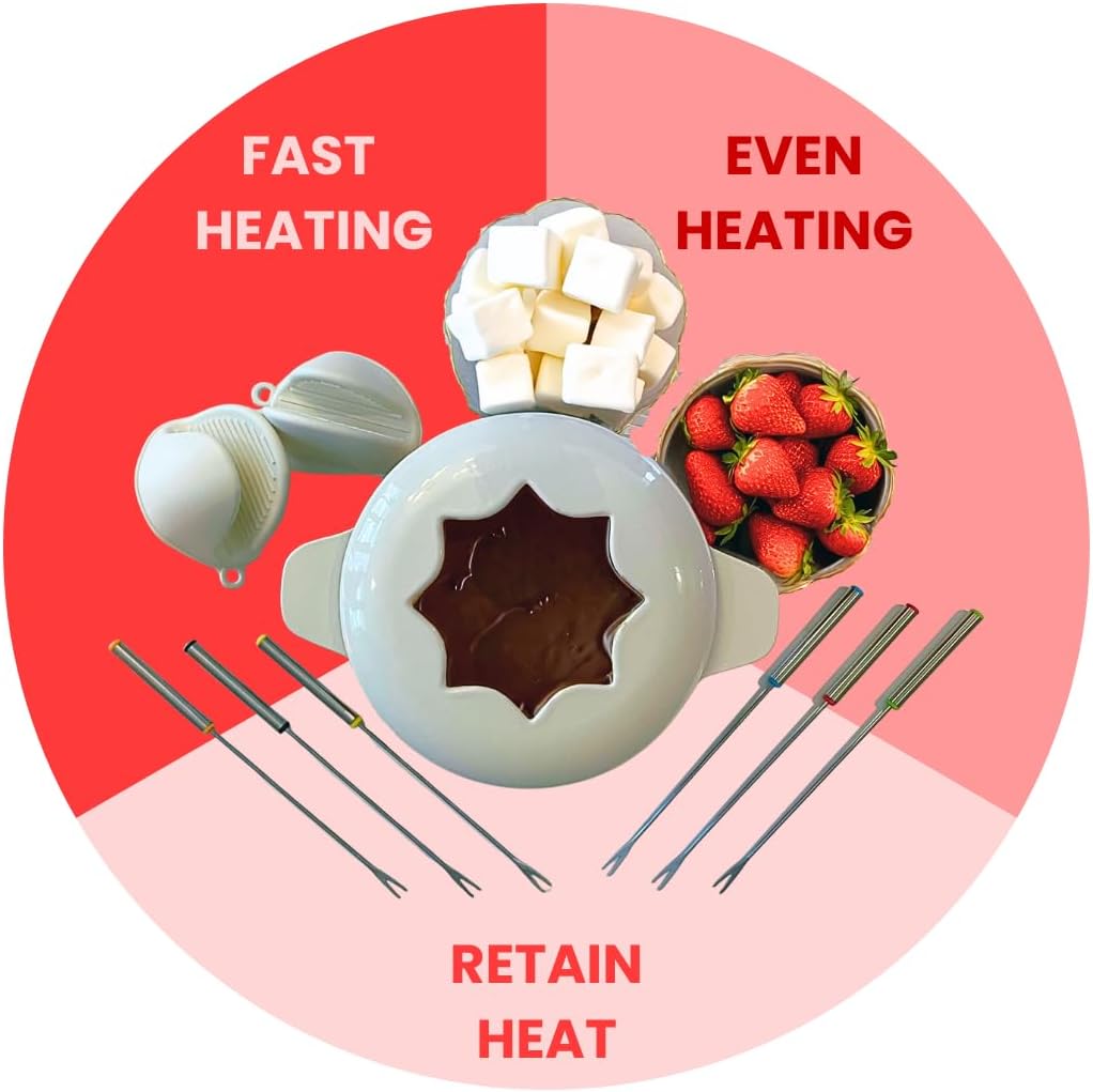 Cast Iron Fondue Set 15-Pcs With Accessories Fondue Kit For Swiss Fondue Cheese Meat Oil Fondue Pot Fondue Pot set, Cheese Fondue Set, Chocolate Fondue Pot, Cheese Melting Pot, Fondue Pot Non Electric