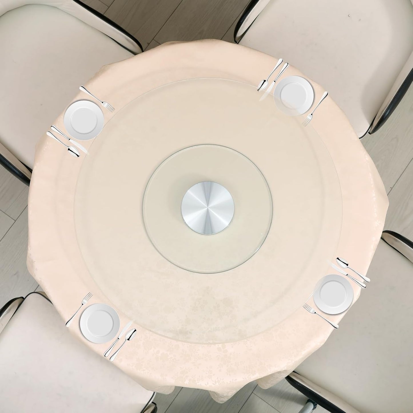 36-Inch Lazy Susan Turntable for Dining Table, Tempered Glass, 360° Rotation, Anti-Tip Design, Perfect for Parties, Weddings, and Family Dinners (36 inch)