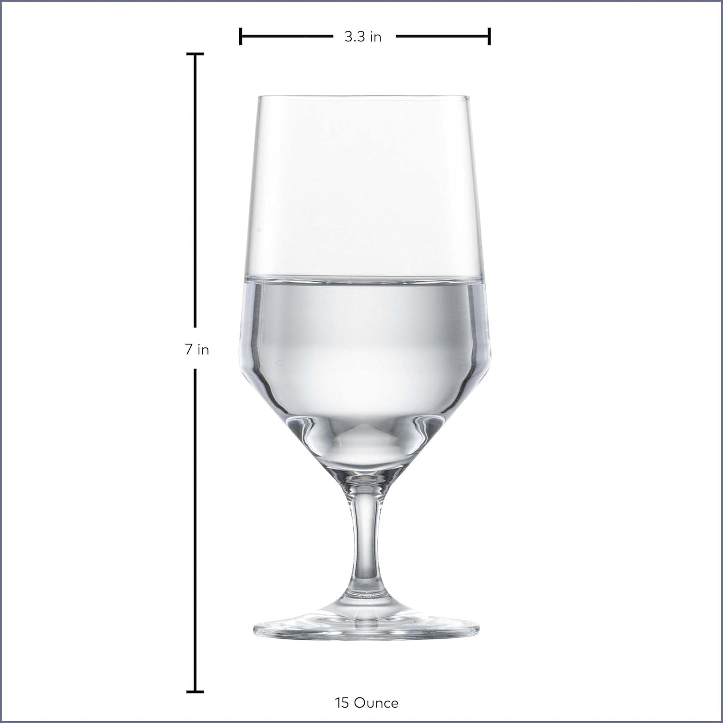 ZWIESEL GLAS Pure Water Glass (Set of 6), Drinking Glasses for Water, Dishwasher-Safe Machine-Made Tritan Crystal Glasses, Made in Germany (15 Ounce)
