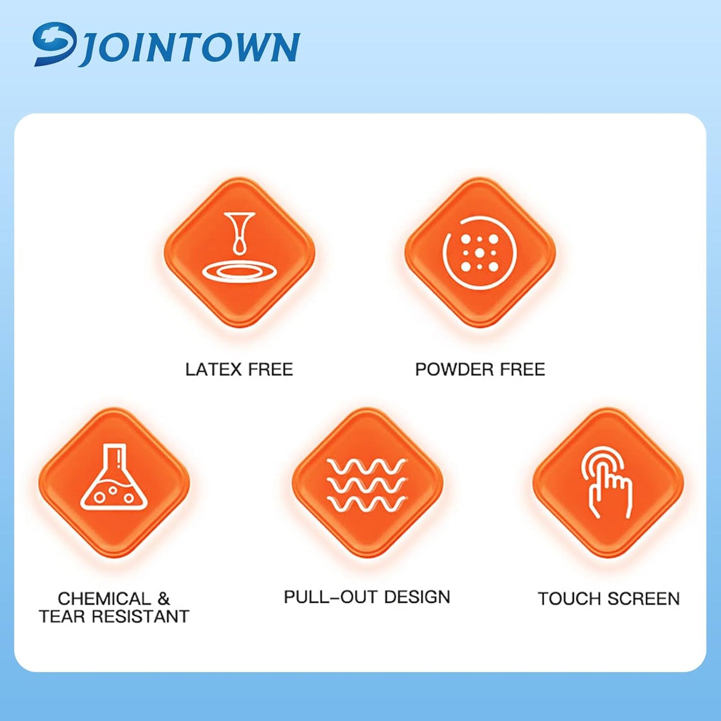 Jointown Basic Heavy Duty Nitrile Gloves, Mechanic Gloves 8 Mil Nitrile Disposable, with Raised Diamond Texture, Case of 1000, Orange, XLarge