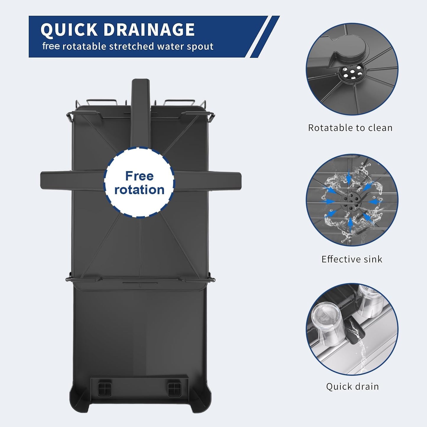 Runnatal Large Detachable Dish Rack with Drainboard Set, Dish Drying Rack Extendable Dish Rack, Utensil Holder, Cup Holder, Expandable Dish Drainer for All Kitchen Counter