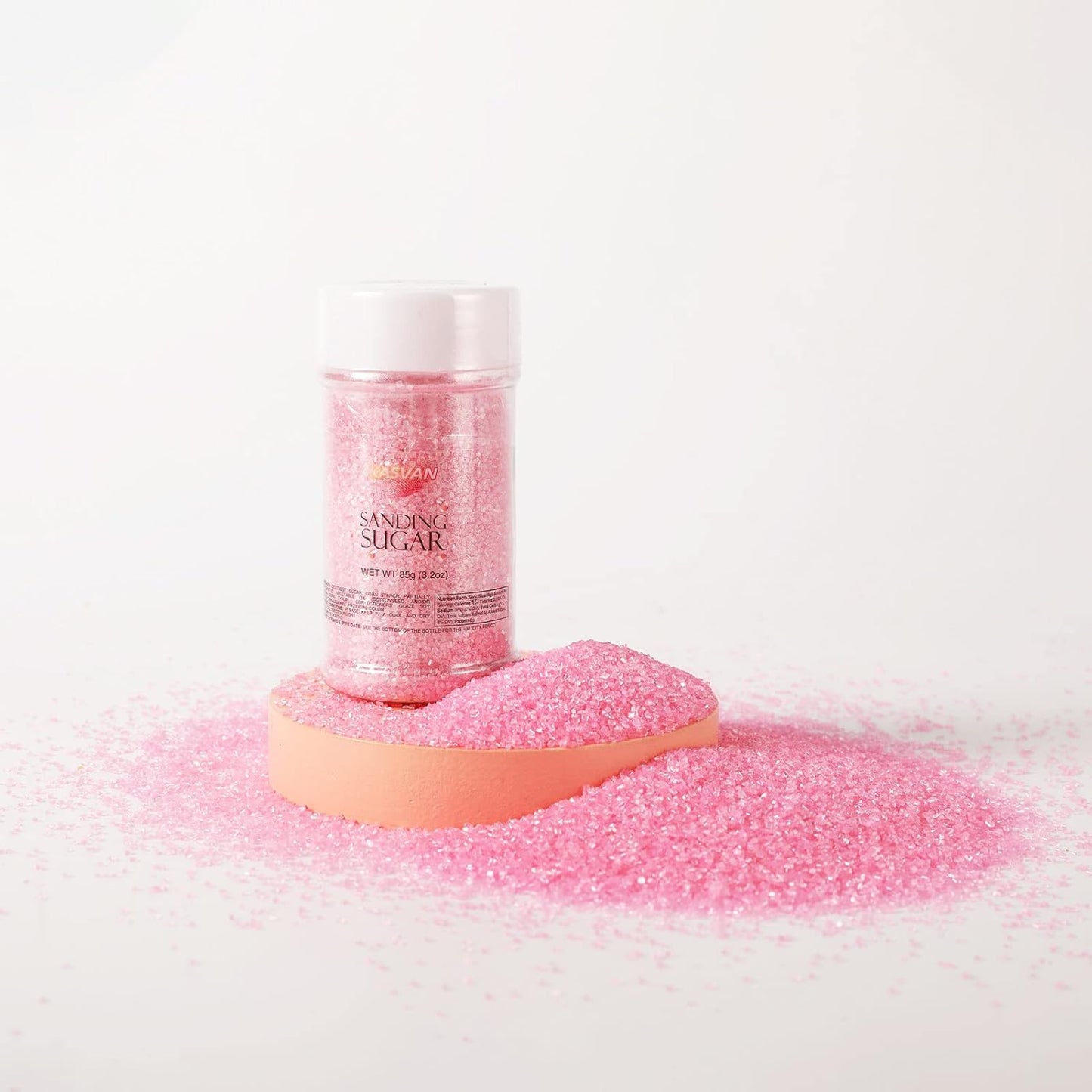 Kasvan Pink Sanding Sugar Sprinkles - Edible Sugar Crystals, Baking Cake Decorations, Ice Cream Toppings cupcake Decorating, Wedding Party Chirstmas Supplies, 85g/3.2oz