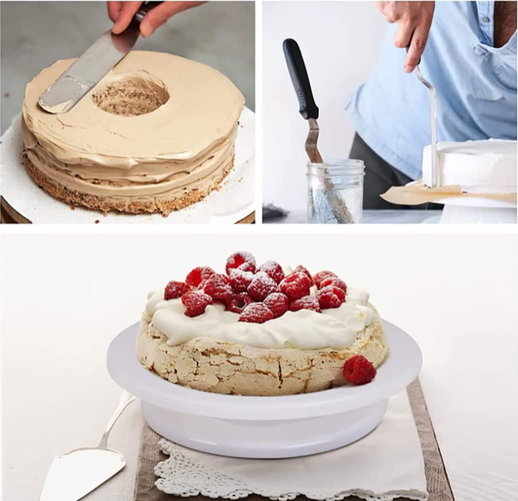 11 Inch Rotating Cake Turntable, Cake Stand Smoothly Revolving Cake Spinner Stand Cake Decorating Kit Display Stand Baking Tools Accessories Supplies for Cookies Cupcake (Black)