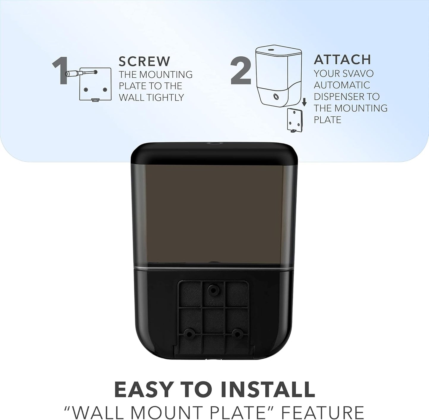 SVAVO Automatic Soap Dispenser Touchless, Hand Soap Dispenser Wall Mount, Electric Sensor Battery Operated for Offices Home Kitchen Bathroom Hotel Restaurant Commercial, 34fl.oz/1000ml Black