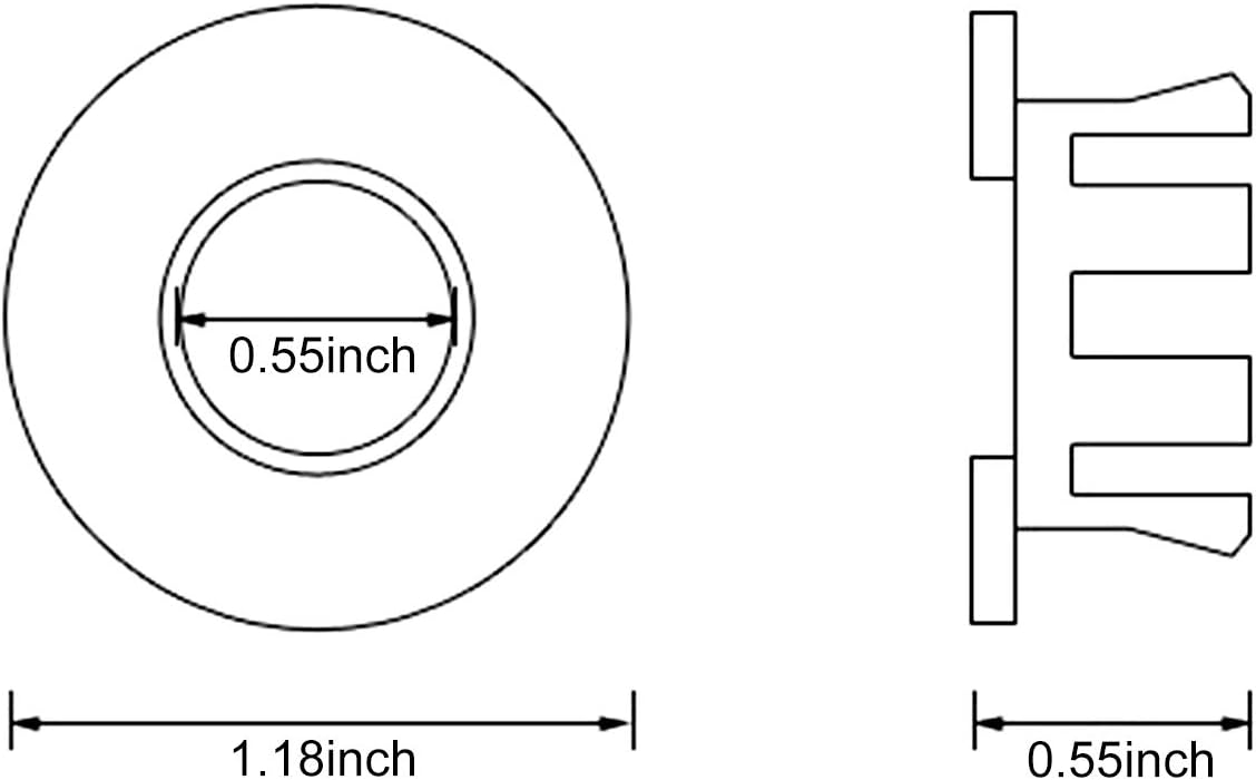 Sink Basin Trim Overflow Cover Brass Insert in Hole Round Caps Matte Black