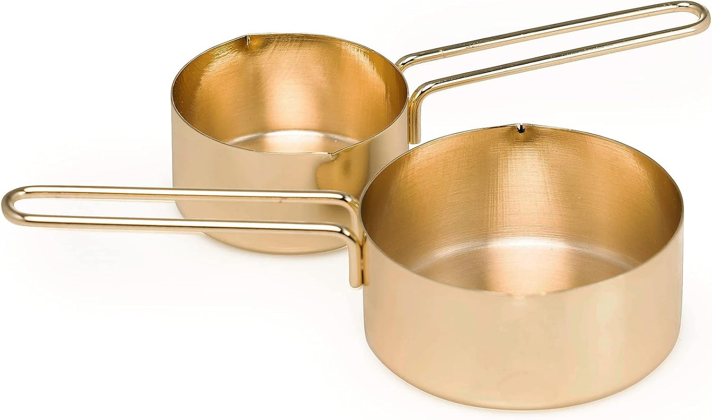 Gold Measuring Cups & Measuring Spoons 10-Piece Set (4 Cups; 6 Spoons)