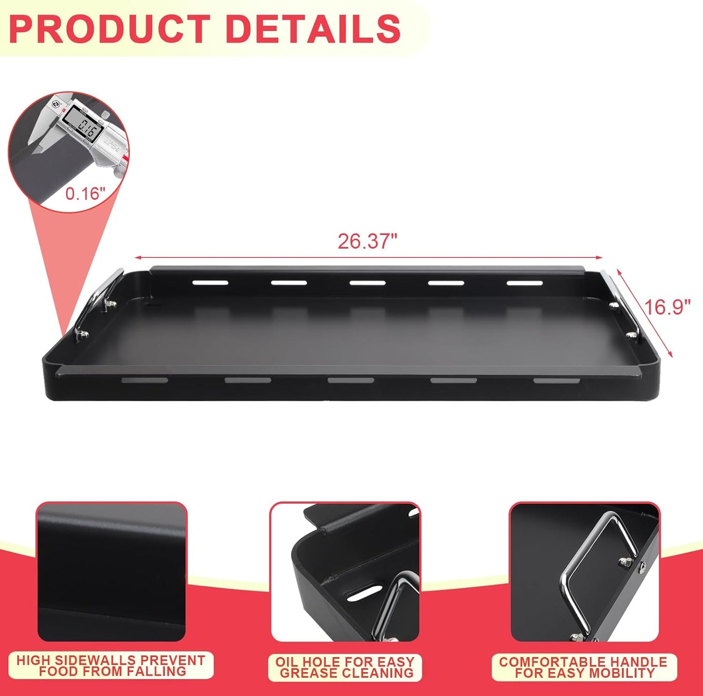 Full-Size Griddle Inserts for Charbroil Commercial Tru Infrared 466242715 463242715 463276016 463255020 463439915 463242716 Replacement Parts, Flat Top Griddle for charbroil G533-0009-W1 G541-0016-W2