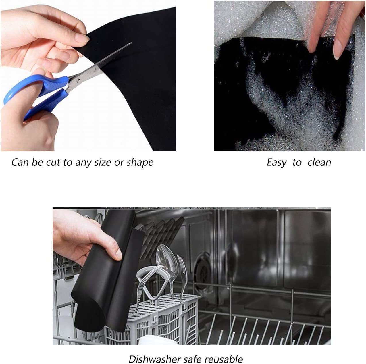 Large Oven Liners,5 PACK Heavy Duty Teflon Oven Liners,BBQ Grill Mats for Bottom of Oven for Gas, Electric and Fan Assisted Ovens,Baking Mat, Oven Protector Sheets,Reusable