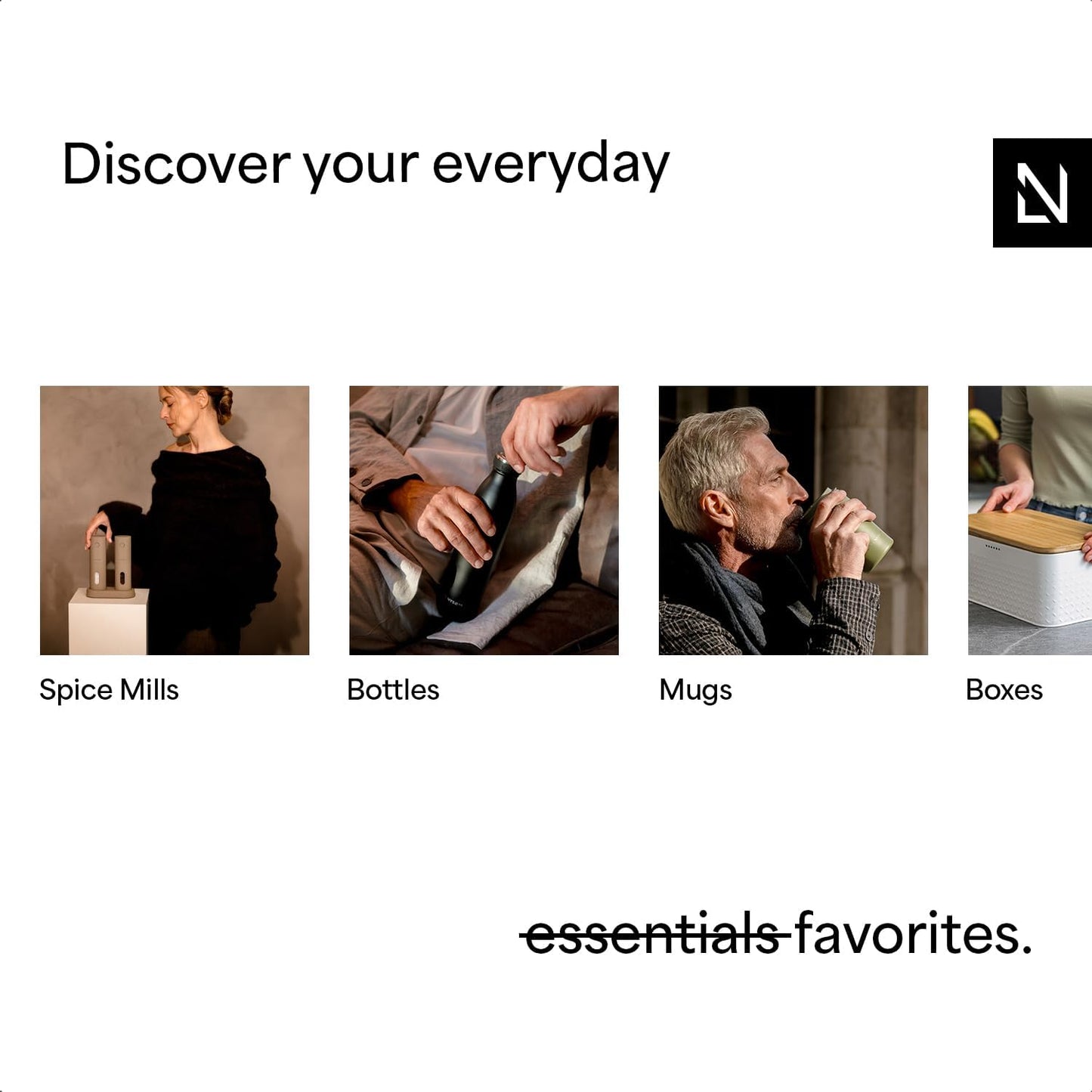 LARS NYSØM Salt and Pepper Grinder Set, Stainless Steel Manual Salt and Pepper Mills, Adjustable Ceramic Grinder, Design Spice Shakers (Almond Beige)