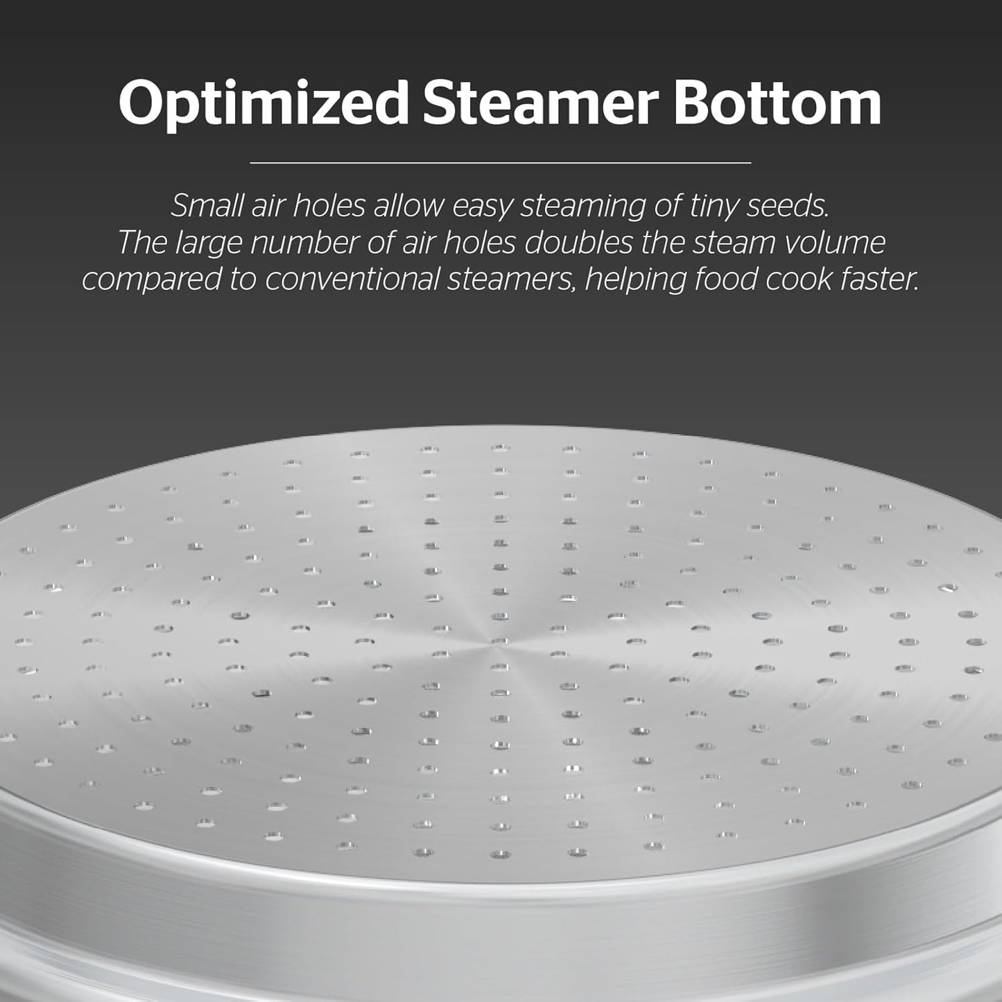 SUNHOUSE 5 Quart Stainless Steel Steamer Insert – Multi-Purpose Soup & Food Steamer with Stay-Cool Handles & Heavy-Duty Glass Lid – Fits Various Pot Sizes (8", 9", 9.5")