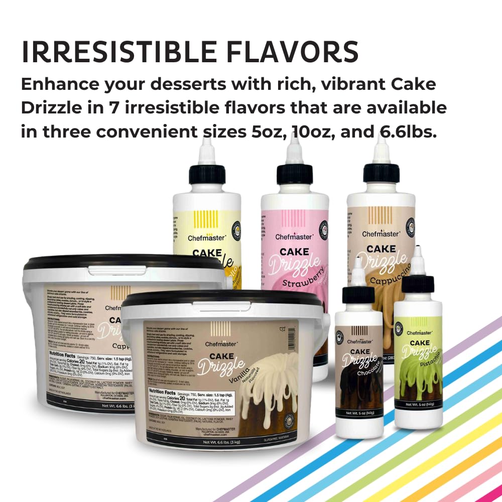 Limoncello-Flavored Cake Drizzle by Chefmaster, Edible Cake Drip Frosting for Decorating, Drip for Cakes, Cupcakes, Cookies, Donuts, 6.6 lbs