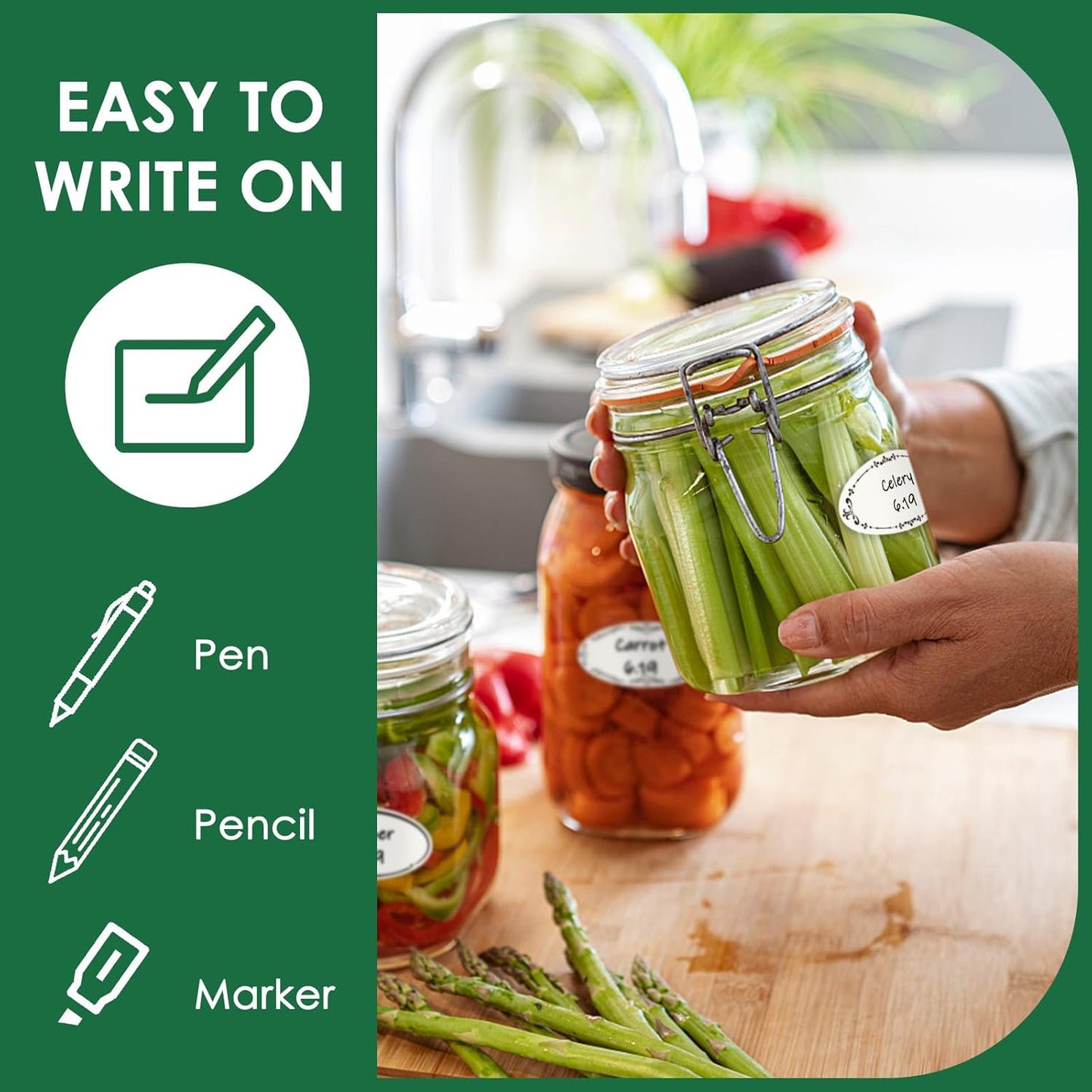 200 Dissolvable Canning Labels for Mason Jars, 1 x 2⅛ inch Food Labels, Tiny Canning Jar Stickers Removable with Water