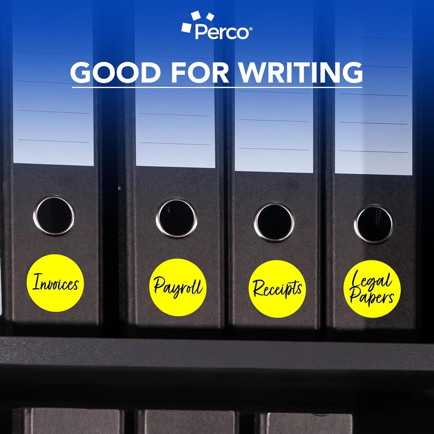 Perco Fluorescent Yellow 3-Inch Round Sticker Labels with Easy Peel Perforation - 500 Labels per Roll - Strong Adhesion, Vibrant Colors for Organizing, Crafting & More - Made in USA