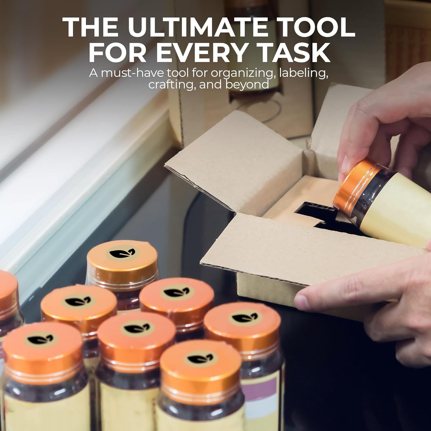 Perco Light Brown 1-inch Round Circle Thermal Sticker Labels - 735 Labels/Roll, Direct Thermal Printer Compatible, Permanent Adhesive, Vibrant Colors, Strong Hold, Perforated for Easy Use—Made in USA