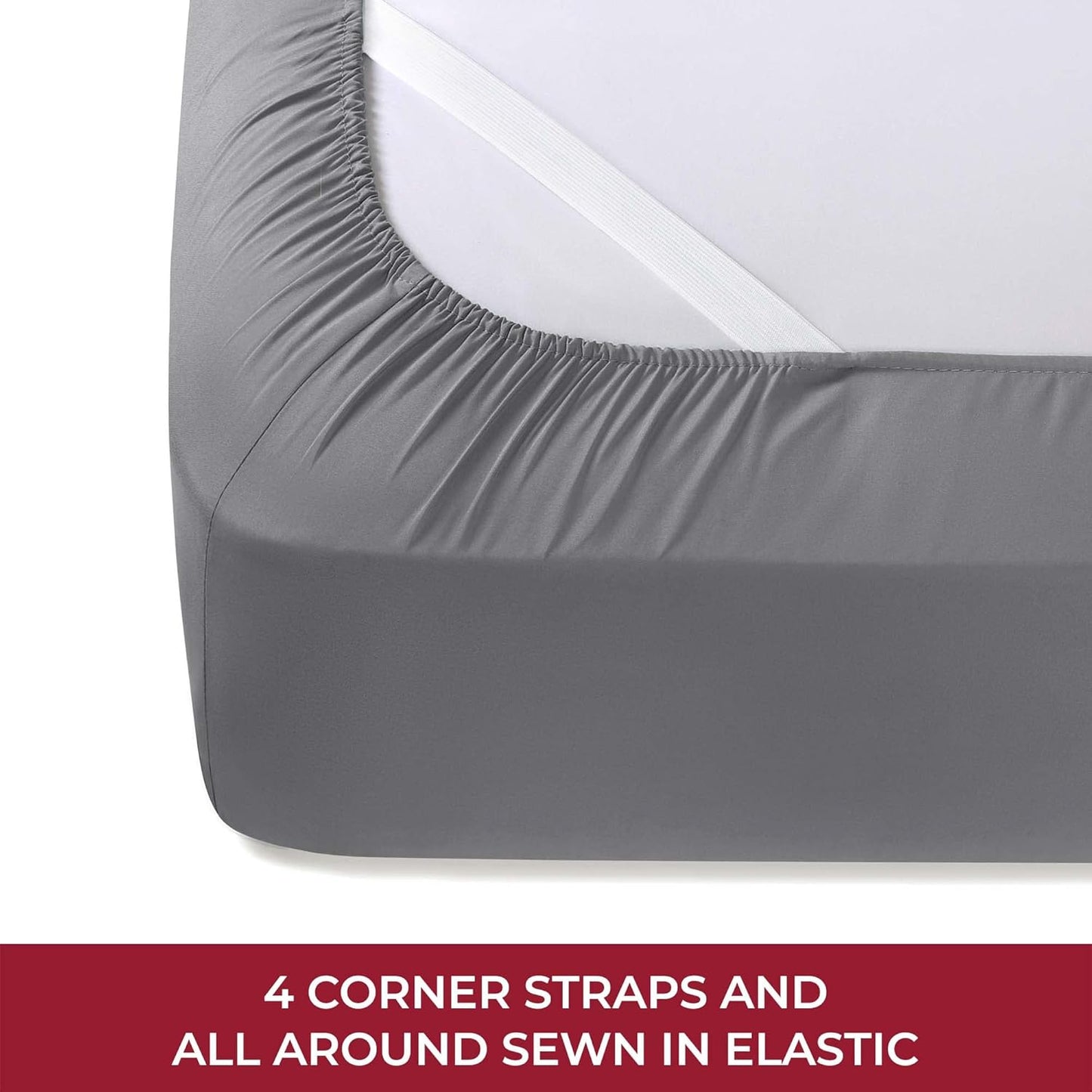 Mellanni RV Short Queen Sheets - 4 PC Iconic Collection Bedding - Hotel Luxury, Extra Soft, Cooling Bed Sheets - Deep Pocket up to 10 inch (RV/Short Queen, Gray)