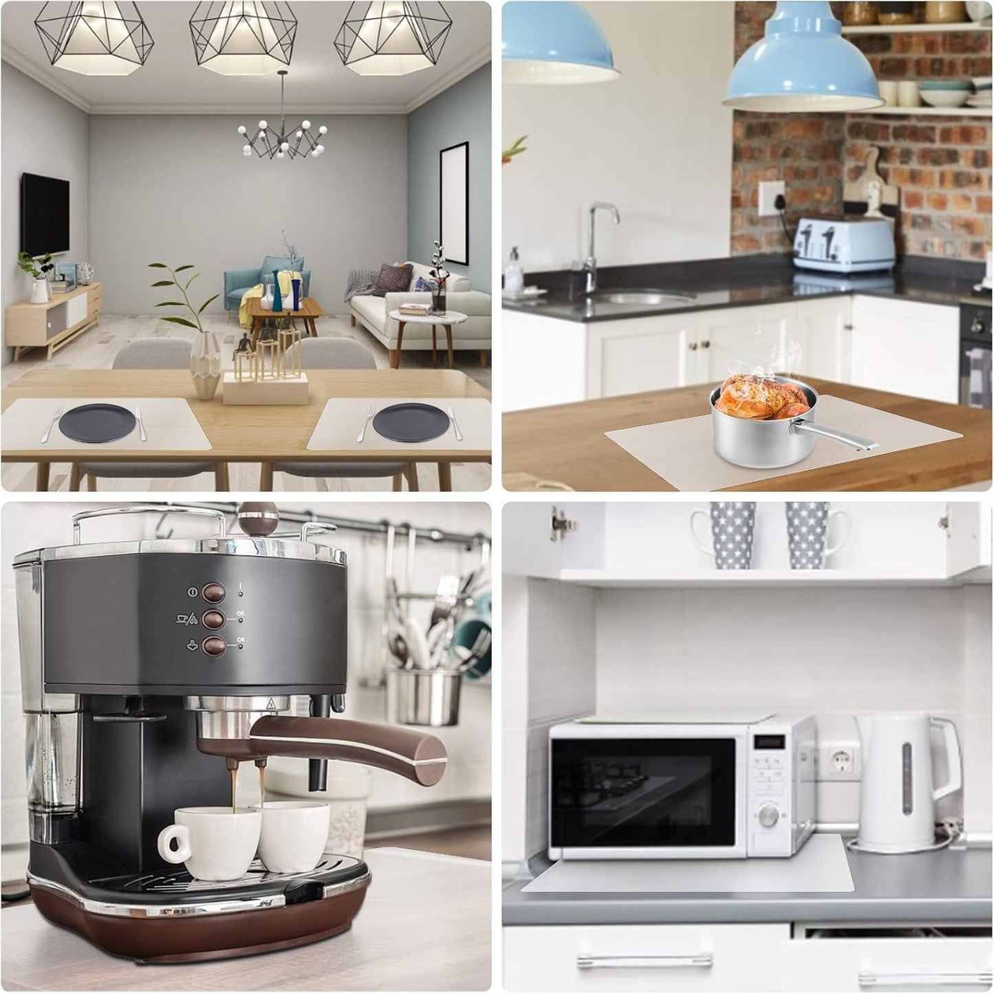 Gartful Silicone Mats for Kitchen Counter, Large Silicone Countertop Protector 25" by 17", Nonskid Heat Resistant Desk Saver Pad, Multipurpose Mat, Placemat, Translucent