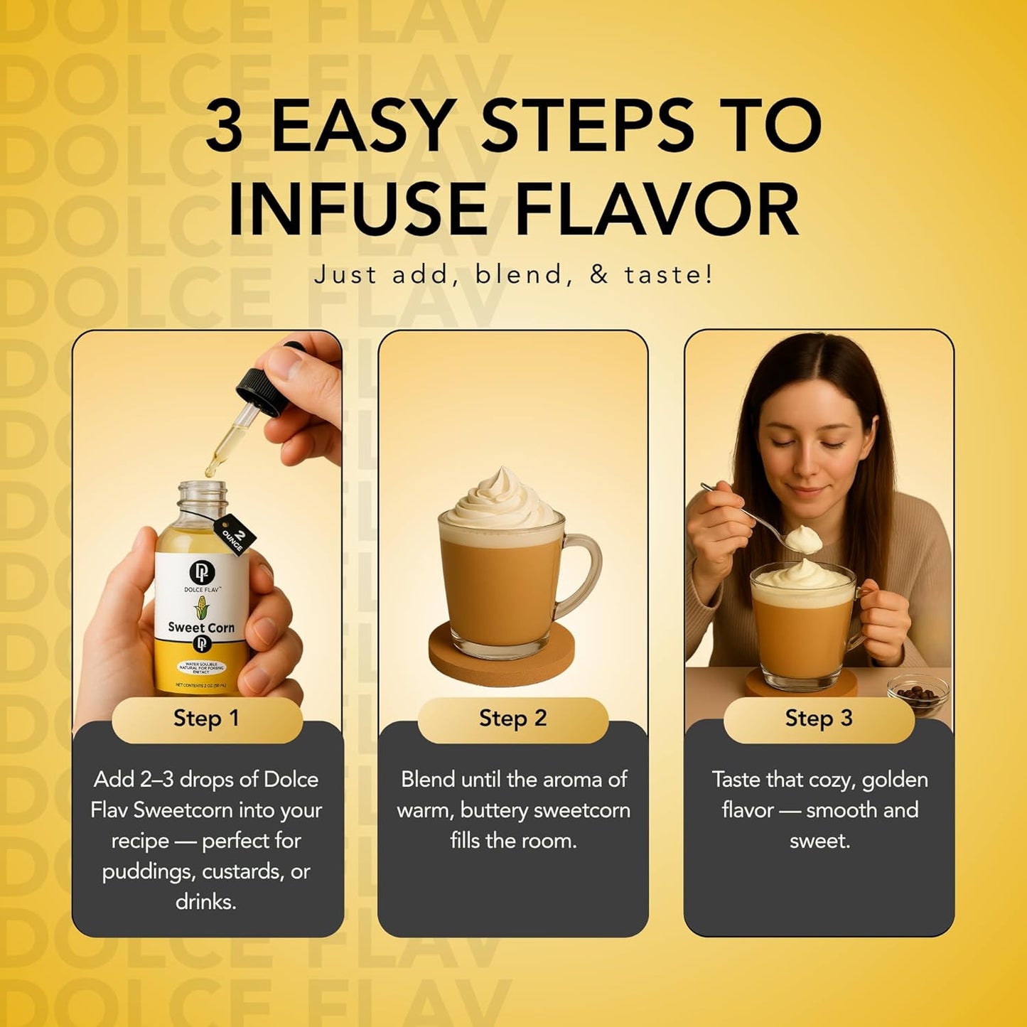 Dolce Flav Natural Sweet Corn Extract – 2 Ounce Water-Soluble Kosher, Sugar-Free, Concentrated Savory-Sweet Flavor for Baking, Cornbread & Ice Cream, Includes Measured Dropper