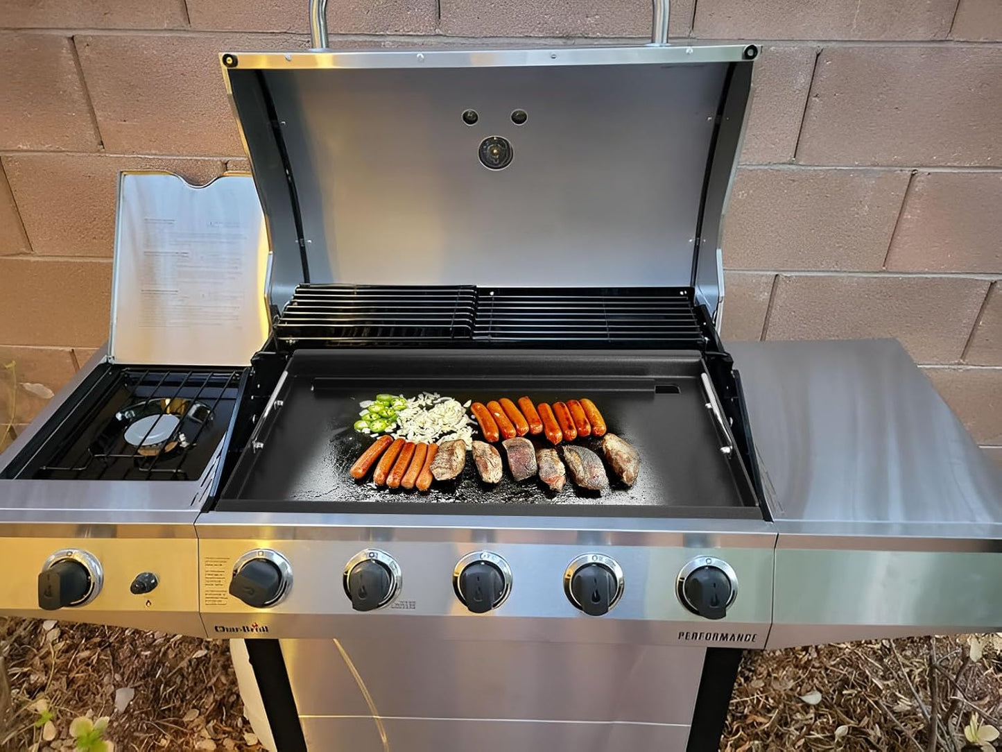 Full-Size Griddle Inserts for Charbroil Performance 5-Burner, Flat Top Griddle for Charbroil Grill 463450022 463451022 463448021 463449021 463455021 463458021, Replace for G426-0004-W1 G426-0005-W1