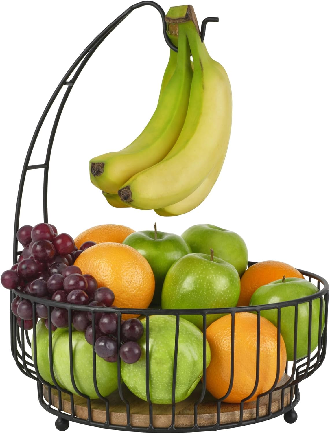 Gourmet Basics by Mikasa Savannah Fruit Storage Basket with Removable Banana Hook, 12 x 12 x 16 Inch