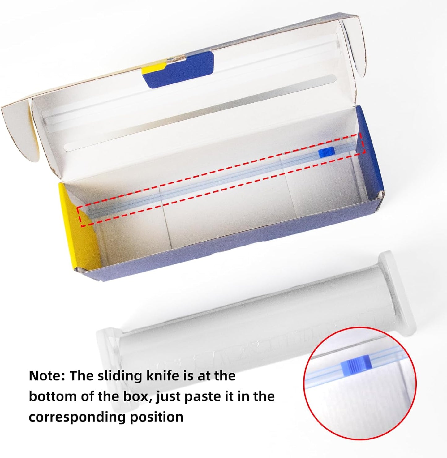 KAMMAK Plastic Wrap with Slide Cutter - 12 Inch Food Service Cling Film Roll - Clear Refillable Stretch Film - 1000 SQ FT Wrap - Bulk Quick Cut for Restaurant, Kitchen