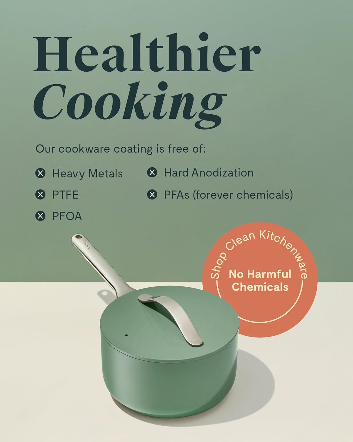 Caraway Nonstick Ceramic Sauce Pan with Lid (1.75 qt) - Non Toxic, PTFE & PFOA Free - Oven Safe & Compatible with All Stovetops (Gas, Electric & Induction) - Navy