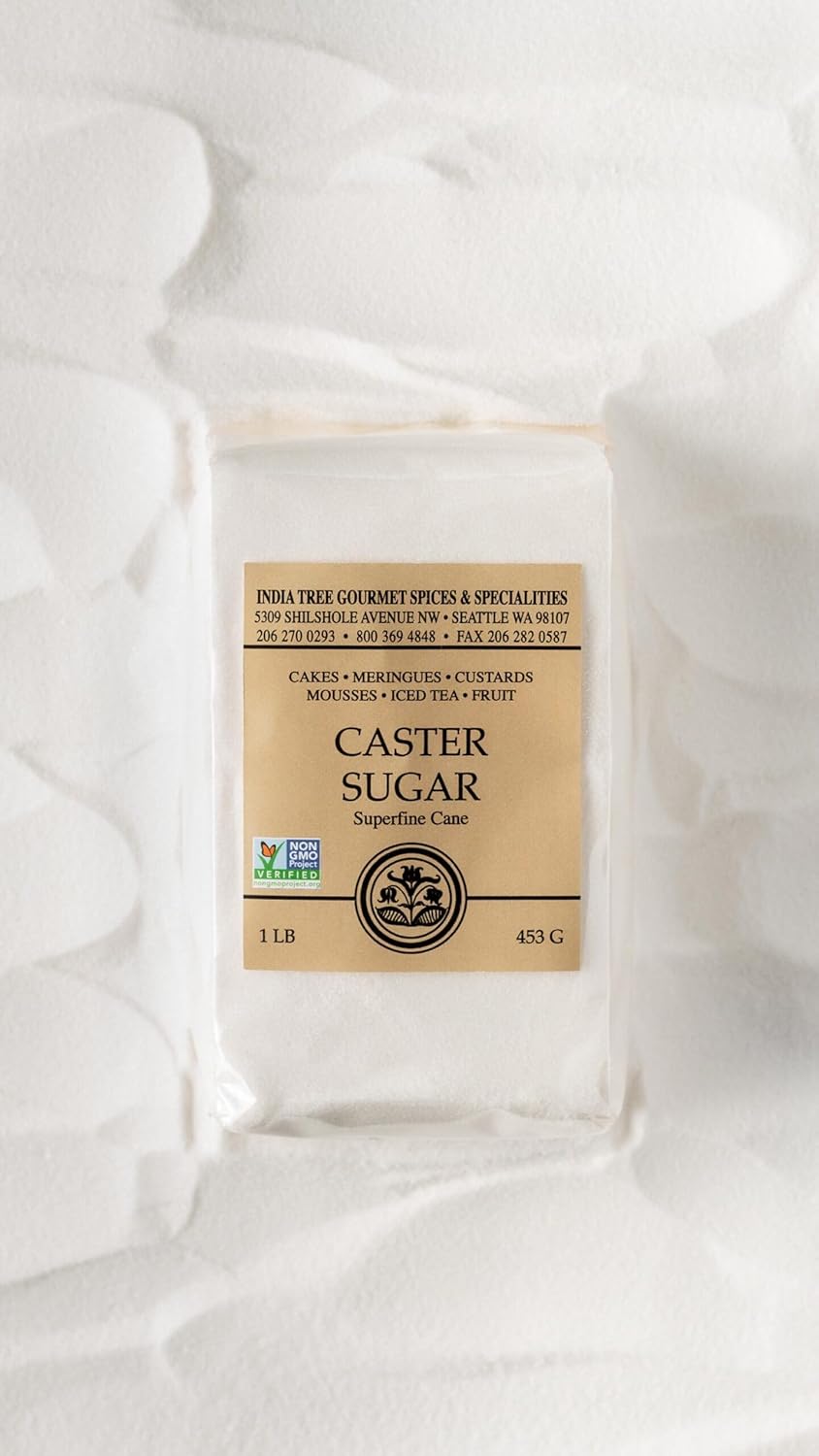 India Tree Superfine Caster Sugar, 1 lb Bag | Premium Baking & Dessert Sugar