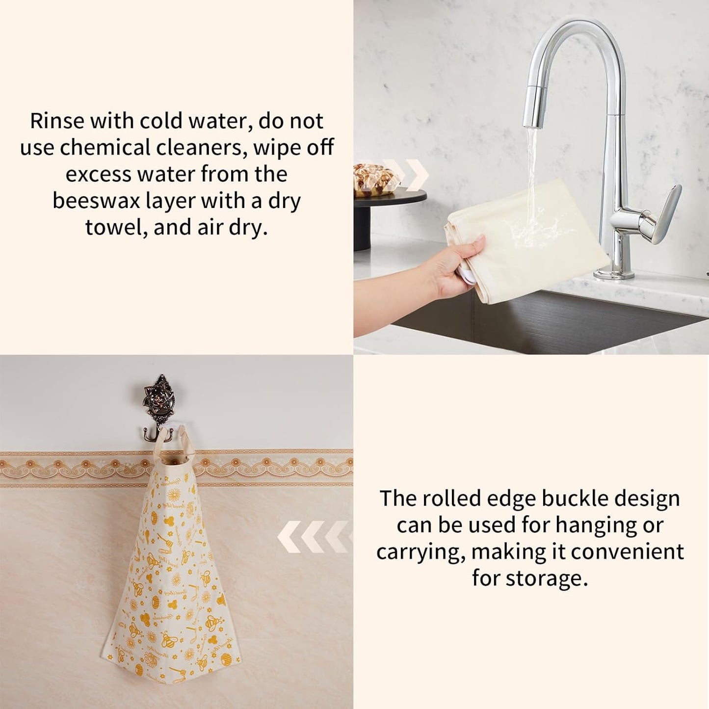 Reusable Bread Bags for Homemade Loaves, 2 Pack Cotton Beeswax Bread Bags, Extra Large Sourdough Bag, Beeswax Storage Bag to Keep Fresh