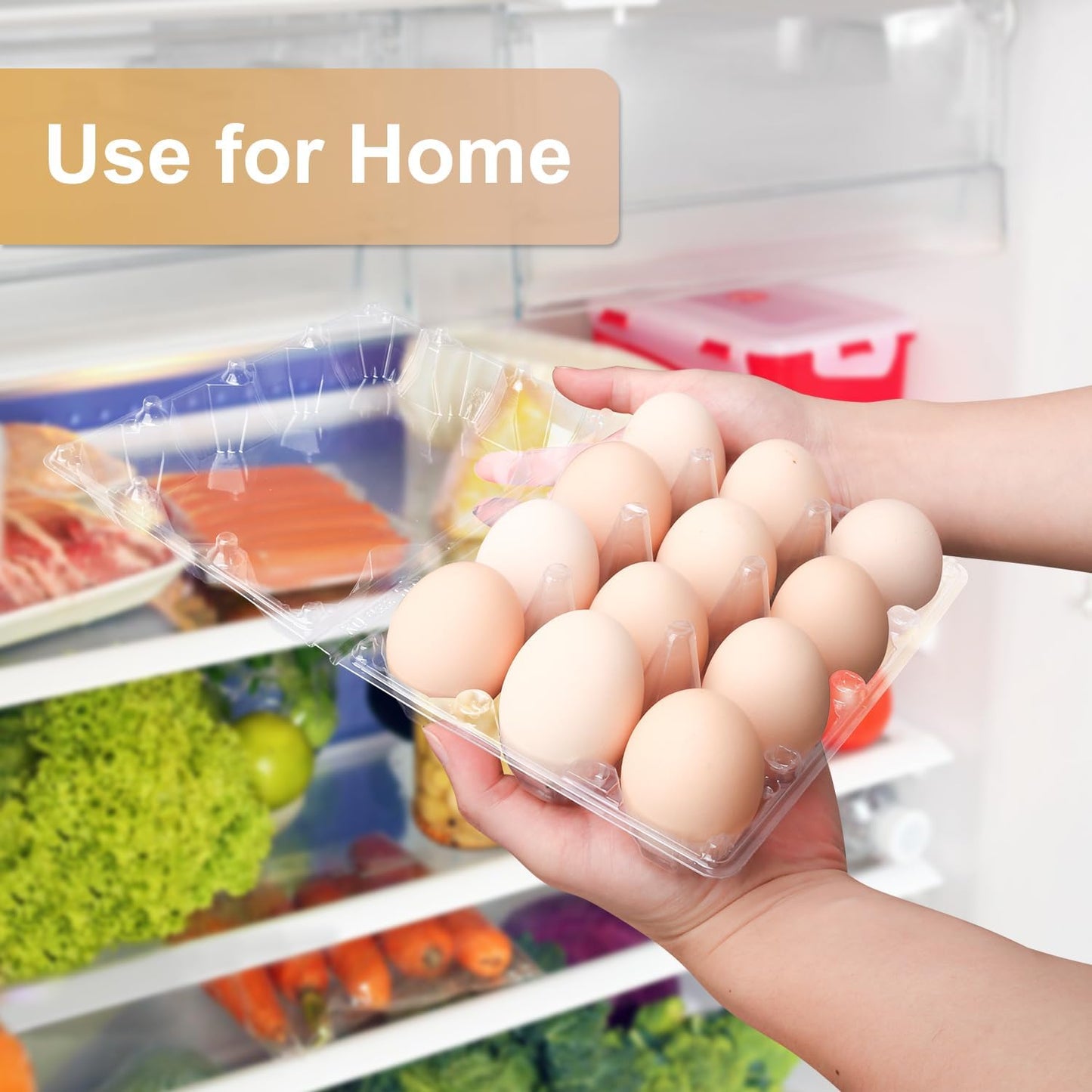 100 Pack Bulk Egg Cartons, Clear Plastic Chicken Egg Holders, Egg Tray Carton Holder for Home & Kitchen, Farm & Market Use, An Eco-Friendly Egg Storage Solution, 12 Grids(Medium Size)