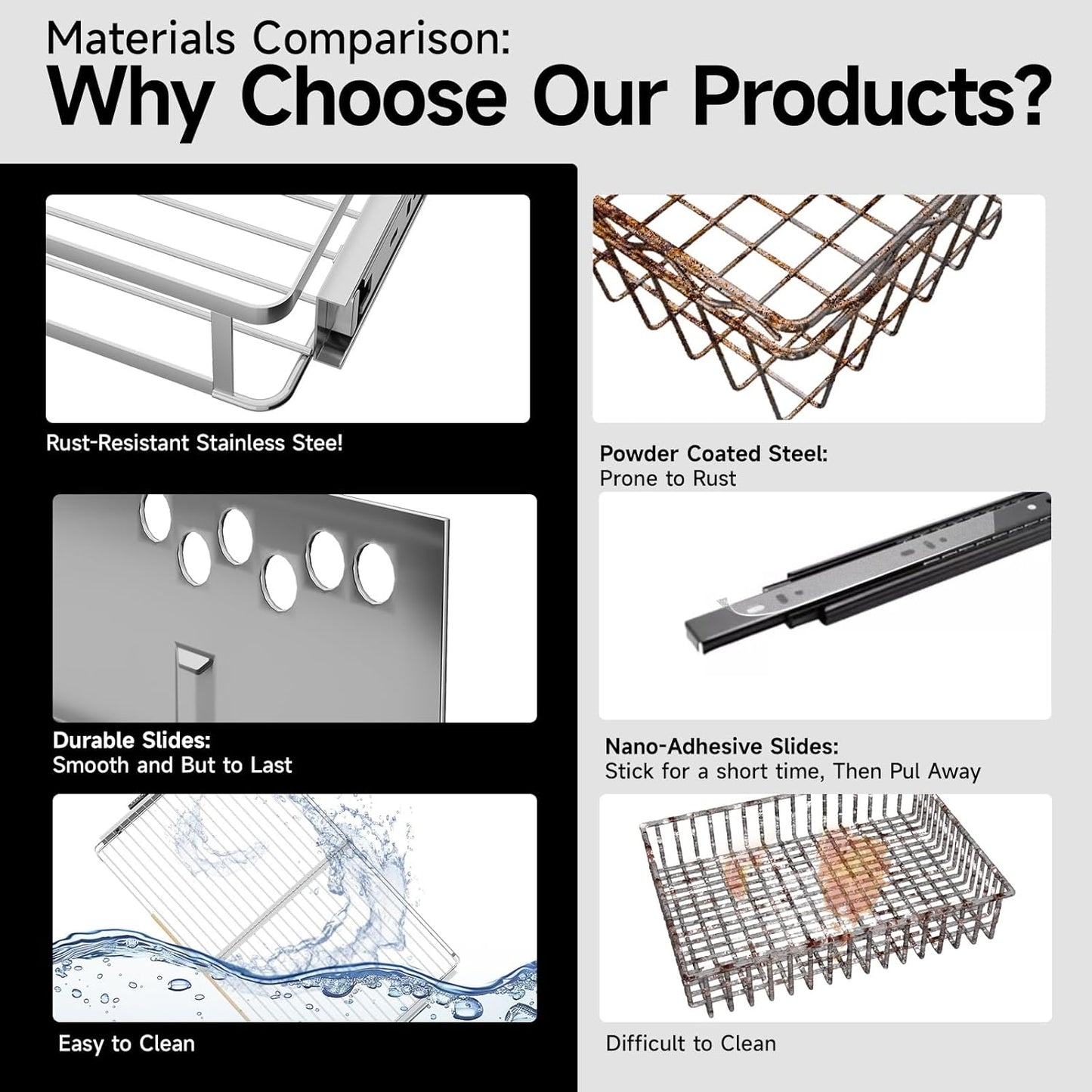 1Pack Expandable Pull Out Cabinet Organizer, Slide Out Drawers for Kitchen Cabinets, Heavy Duty Drawer Slides for Home Kitchen Pantry Cupboard Pots Pans, Adjustable Width 17.1"~28.1" W x 22.5''D