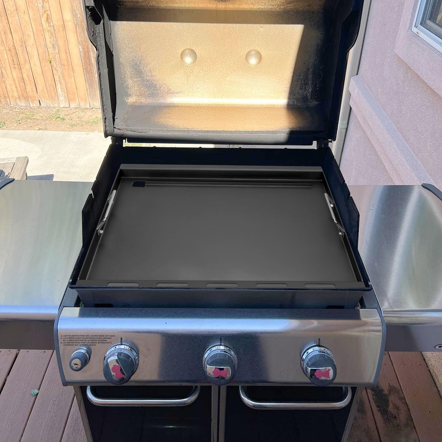 Full-Size Griddle Inserts for Weber Genesis 300 Gas Grill, Griddle for Weber Genesis 300 Series E-310 E-320 E-330 S-310 S-320 S-330 EP-310 EP-320 EP-330 CEP-310 CEP-330, Replace for 7524 Grate