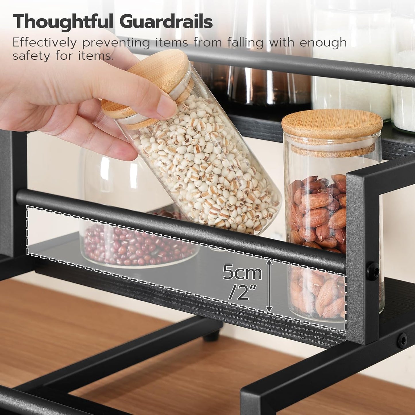 HOOBRO Coffee Syrup Rack Organizer, 3-Tier 12-Bottle Syrup Holder Stand for Coffee Bar, Wine Rack Countertop Storage Rack for Syrup, Wine, for Kitchen Coffee Station, Black BB38JJ01