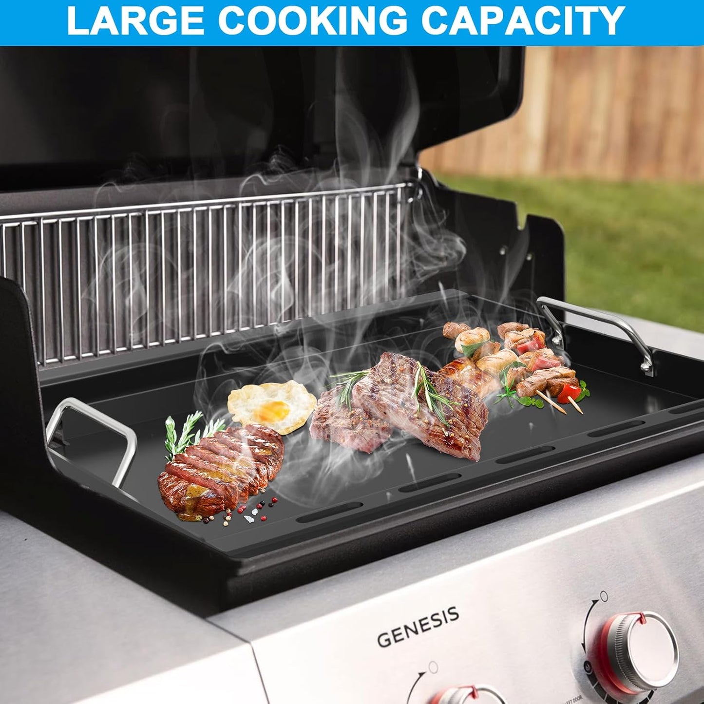 6788 Full-Size Griddle Inserts for Weber GS4 Genesis II 300 & Genesis II LX 300 SER Flat Top Grill Griddle with Handles for Weber Genesis II E310 E330 S315 EX315 SX335 EX335 Series Gas Grills