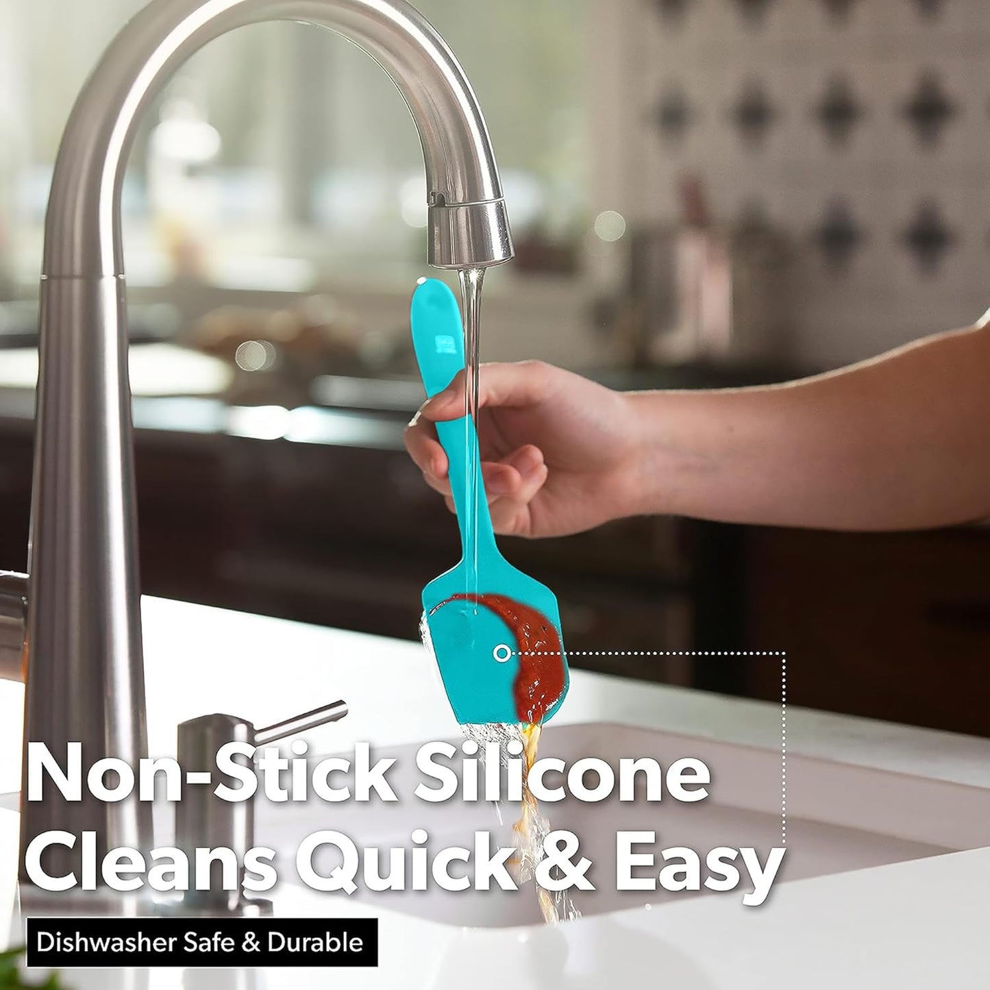 DI ORO Silicone Spatula Set - Rubber Kitchen Spatulas for Baking, Cooking, & Mixing - 600°F Heat-Resistant & BPA Free Silicone Scraper Spatulas for Nonstick Cookware - Dishwasher Safe (4pc, Teal)