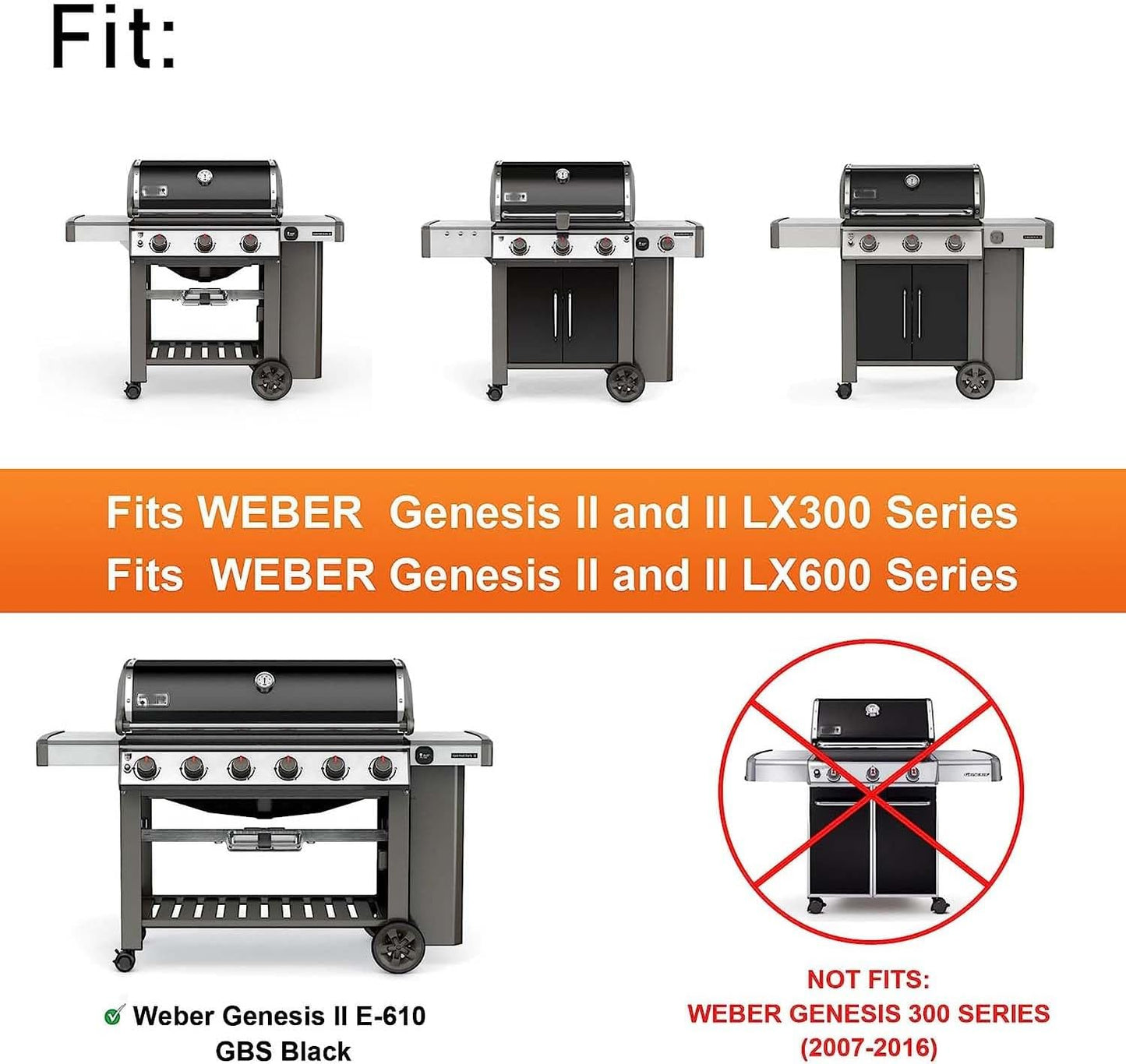 7599 Griddle for Weber Genesis 300 600 Series Cast Iron Replacement Parts Gas Grill Genesis II E310 E315 E325 E330 E335 S310 S335 E610