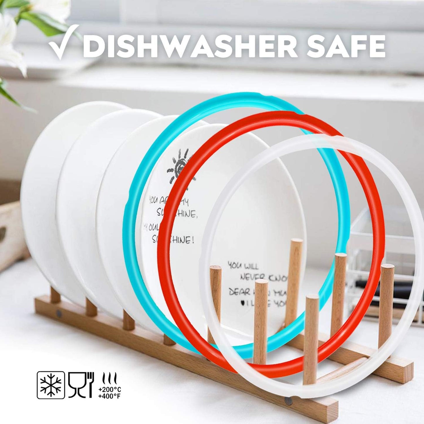 Premium Silicone Sealing Ring 3-Pack for InstantPot 8Qt - Dishwasher Safe Food-Grade Replacement Gasket, Compatible with 8Qt IP-DUO80/IP-LUX80/Ultra/Duo Plus/Viva (8 Quart Silicone Seals)