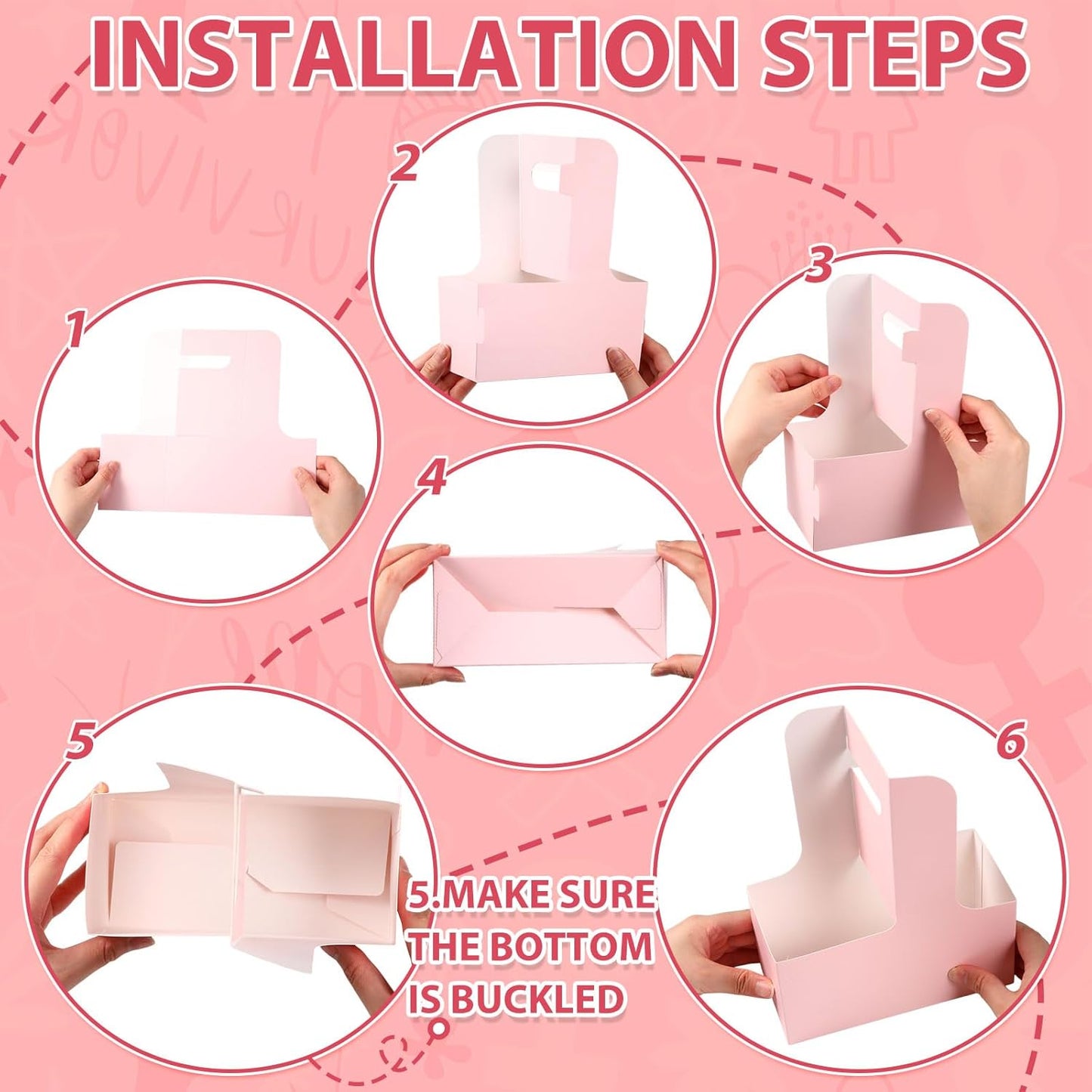 TaoBary 25 Set Breast Cancer Awareness Gifts 2 Cup Drink Carrier with Handle Pink Portable Foldable Tray Drink Holder Breast Cancer Gifts for Woman Disposable Coffee Cup Holder with Pink Ribbon