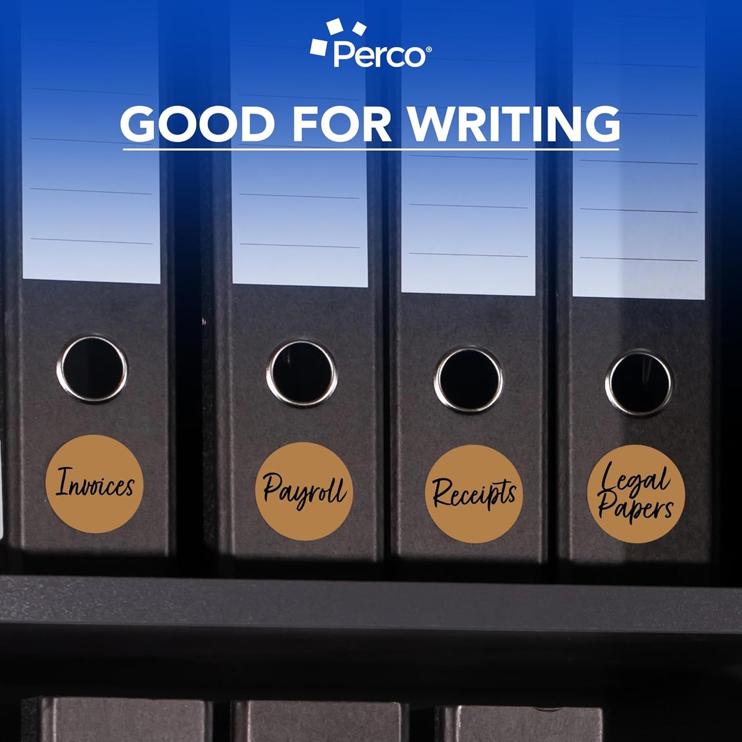 Perco Kraft Brown 3-Inch Round Circle Dot Sticker Labels - Multi-Roll Pack (3 Rolls, 500 Labels Each) - Permanent Adhesive, Natural, Cardboard-Like Surface - Perforated for Easy Use - Made in USA