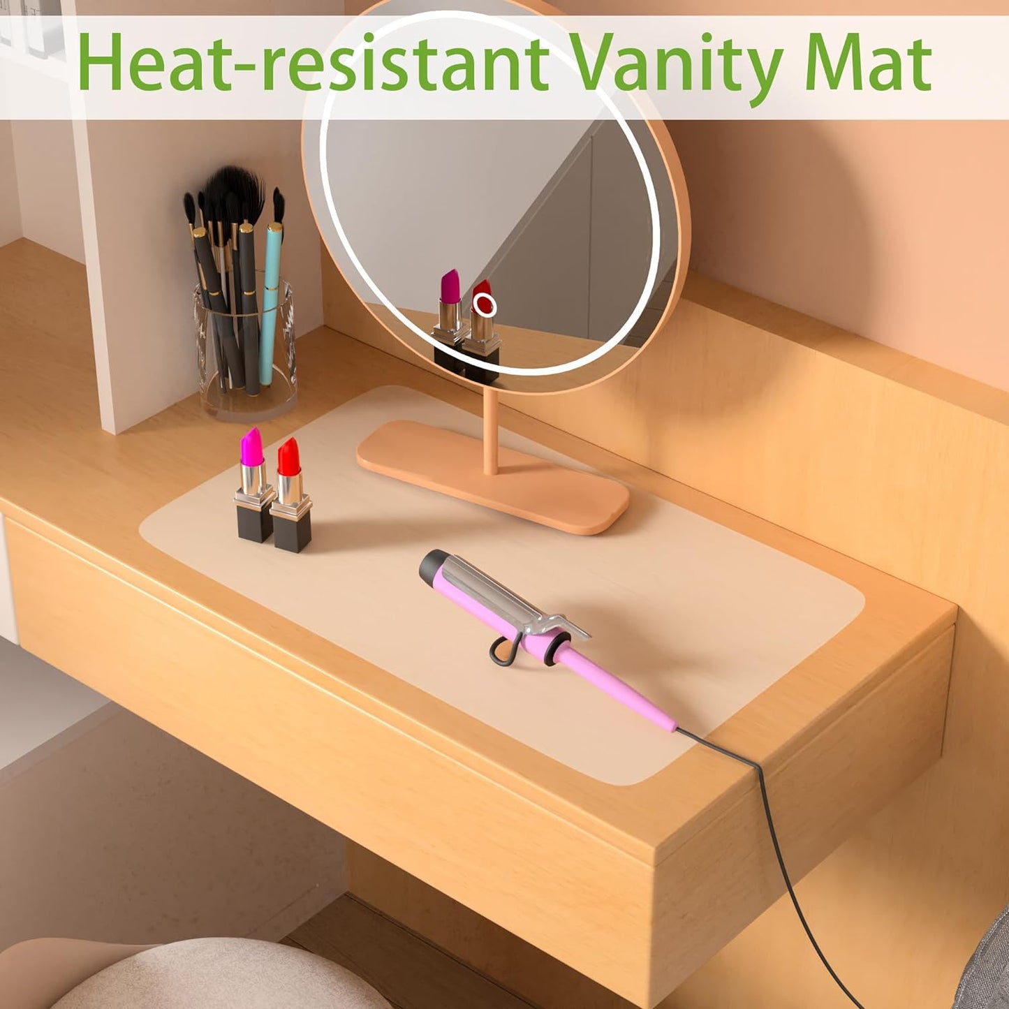 Clear Silicone Mat for Kitchen Counter, 10.24”x 14.2”(1MM) Non-slip Countertop Protector Liner, Small Non-Stick Baking Mat, Heat Resistant Placemat for Pastry, Translucent(2/Pack)