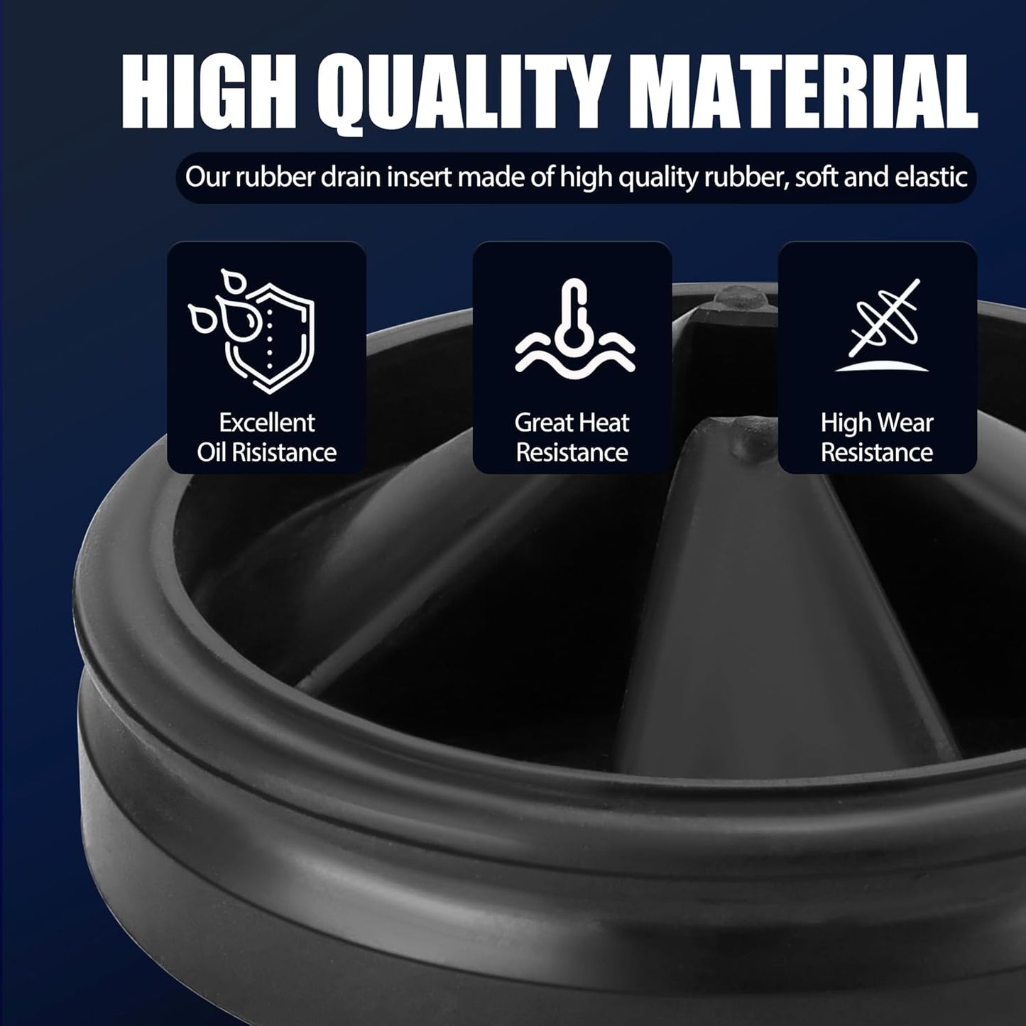 3 3/8" Garbage Disposal Splash Guards Sink Baffle QCB-AM Replacement for InSinkErator Evolution Series, Upgraded Funmit Removable Quiet Collar Drain Plugs, Garbage Disposer Accessories, Black